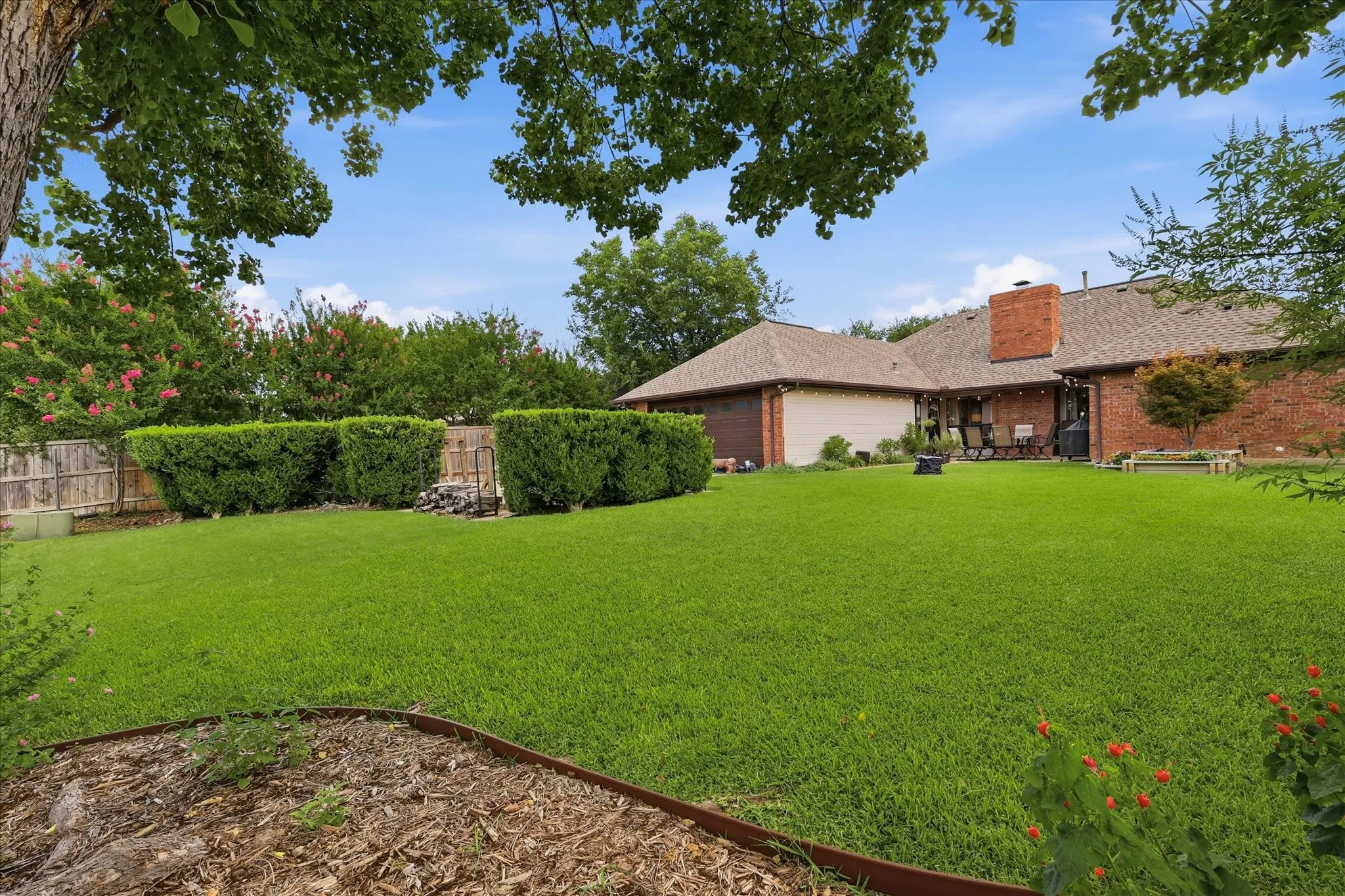 Spacious backyard.