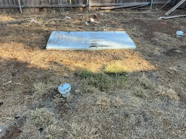 storm cellar in back yard