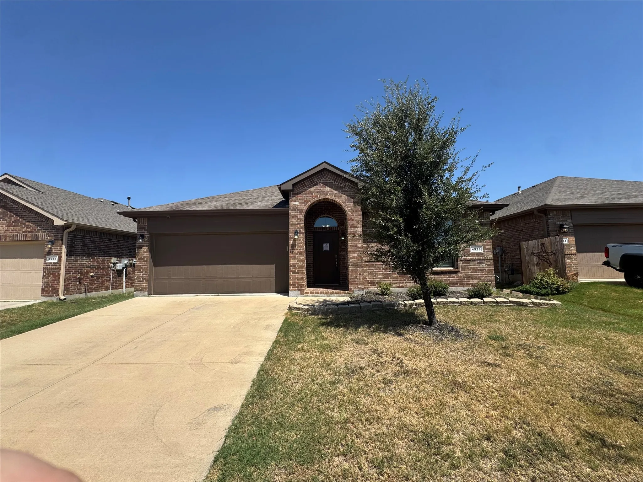 Brick exterior with arched entry