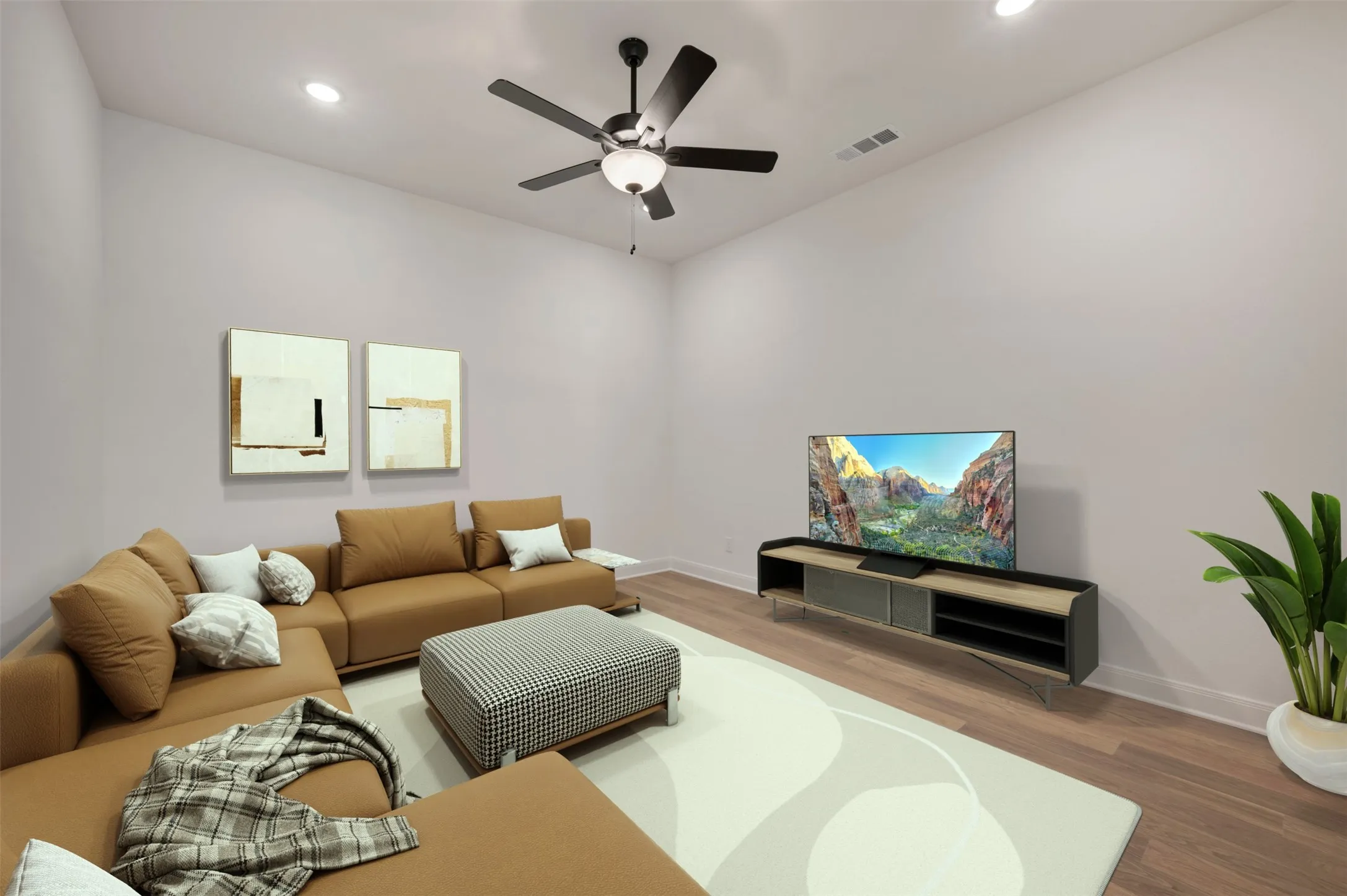 Vaulted ceilings with recessed lighting