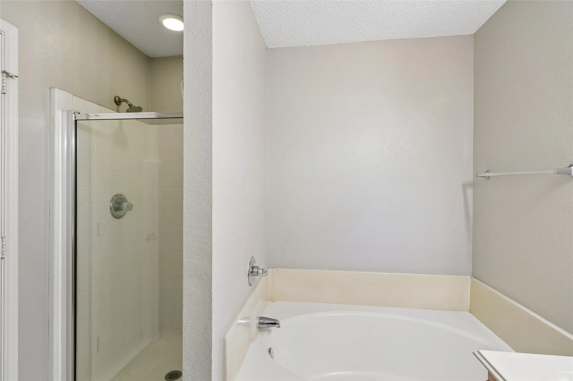 A view of the primary bathroom shower.