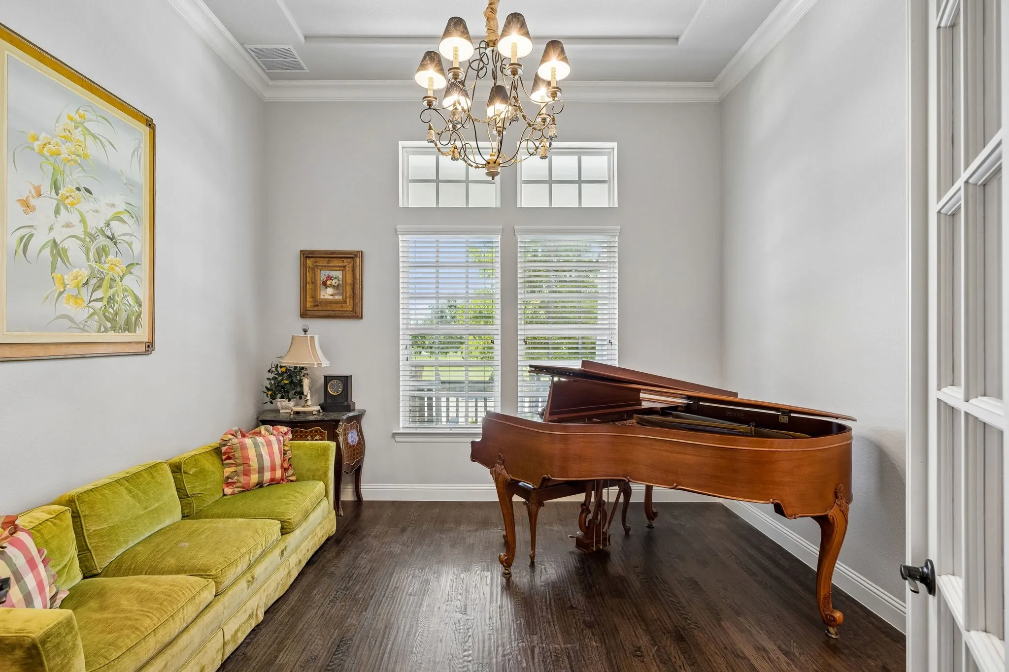 An office, music room, reading room, OR could easily be utilized as a 4th guest bedroom. Add a murphy wall bed or a pull out sleeper sofa to have double usage.