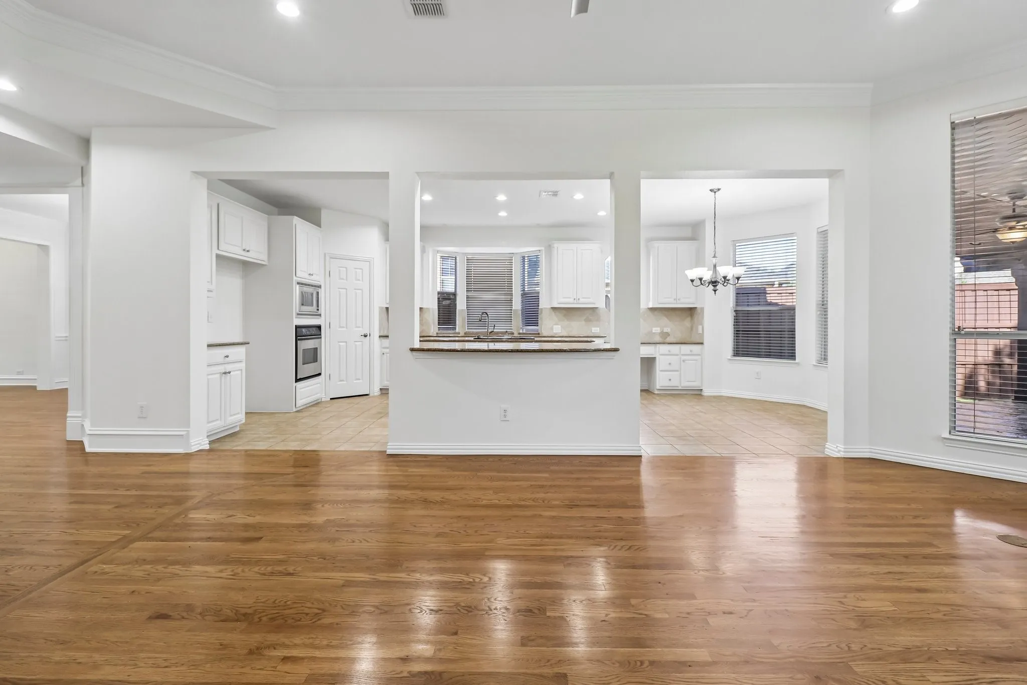 Open family room and kitchen concept