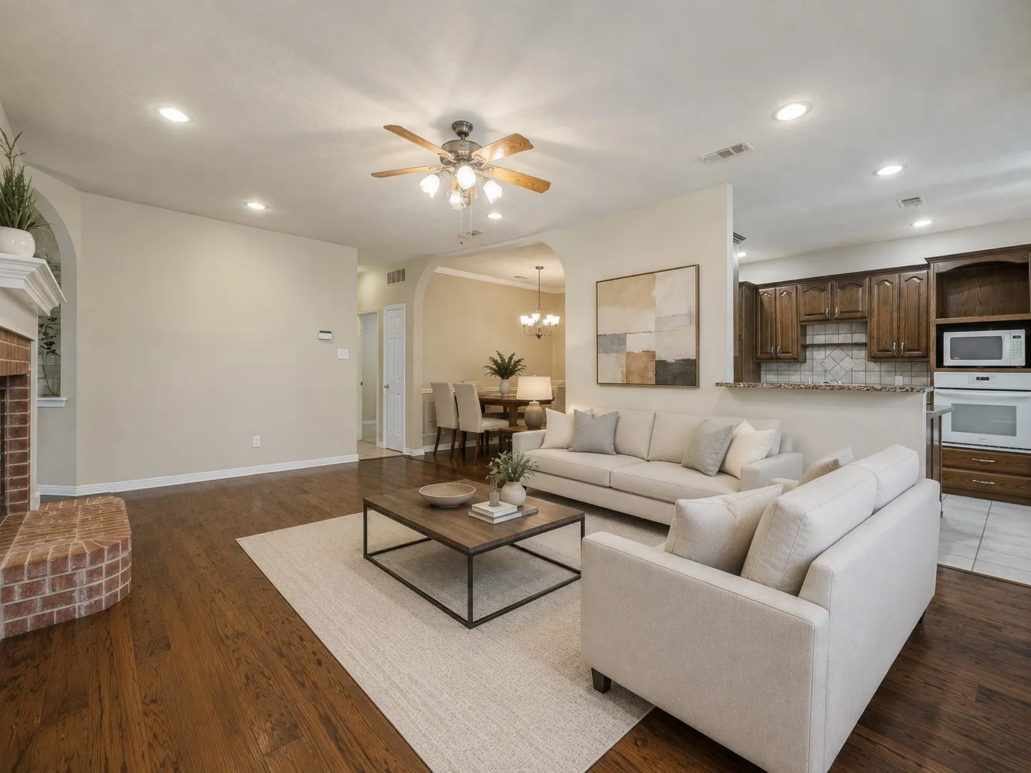 Virtually stage living room