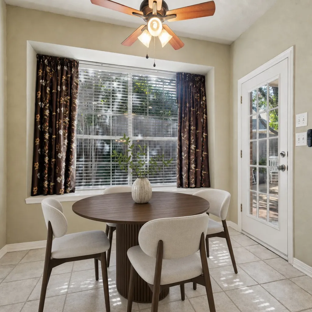 Virtually staged breakfast nook