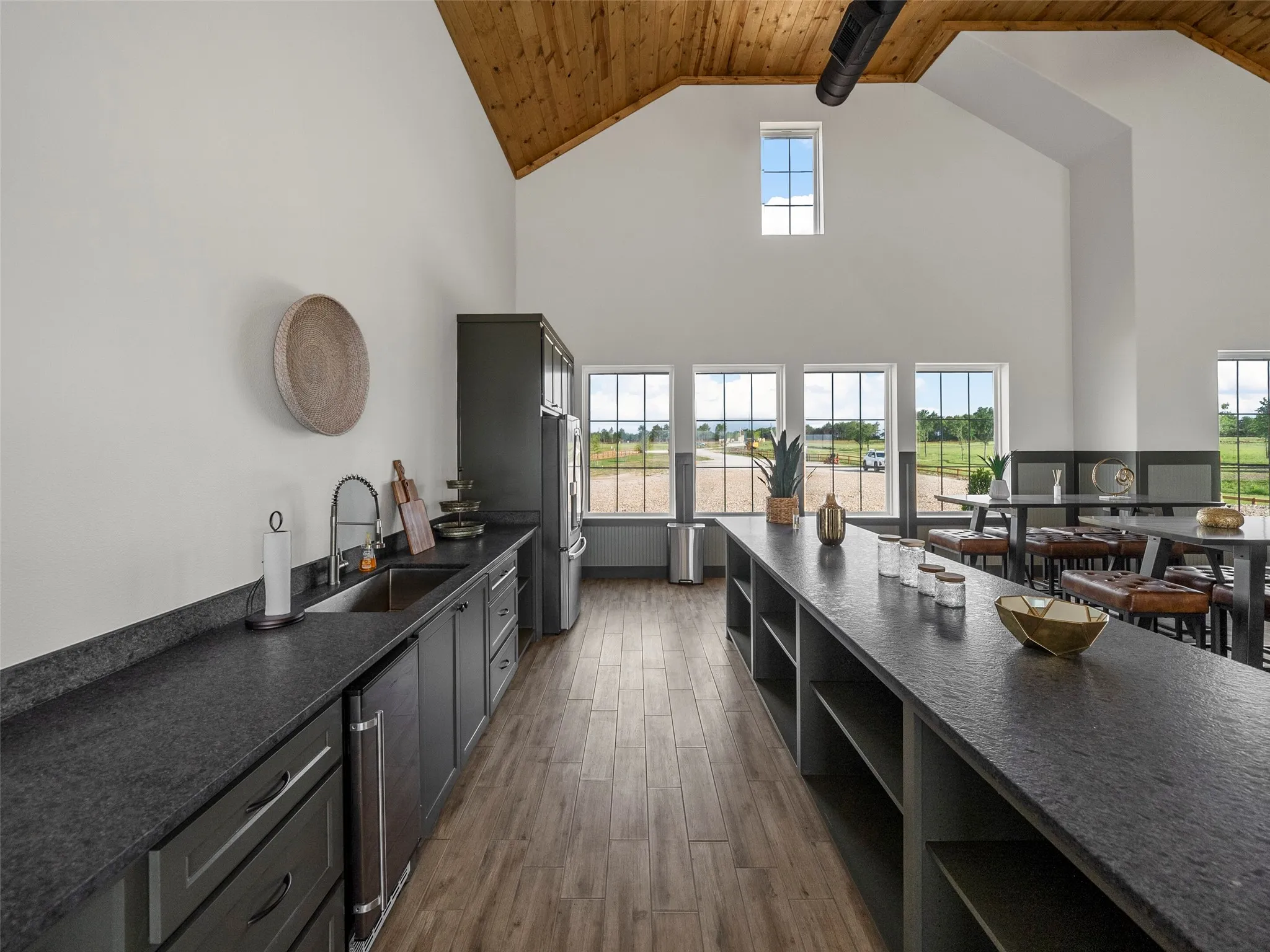 Kitchen and bar area in community center