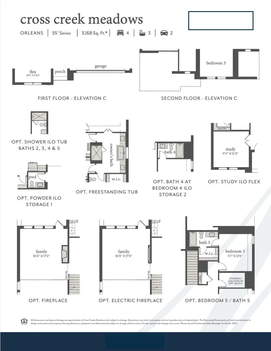 This dream home offers elevation B, optional study, powder bath, 5th bed-bath, free standing tub and so much more!