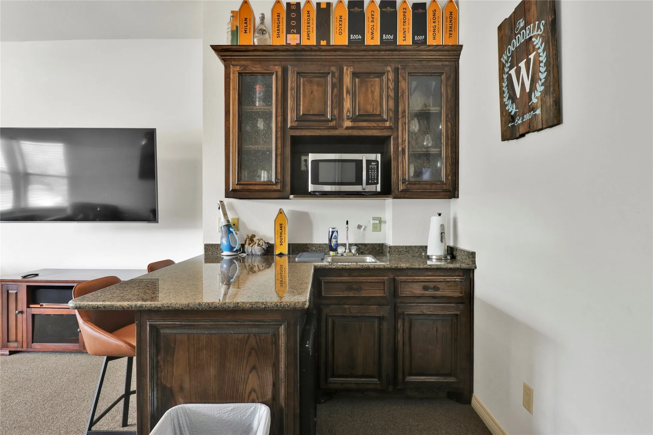 Game room wet bar.