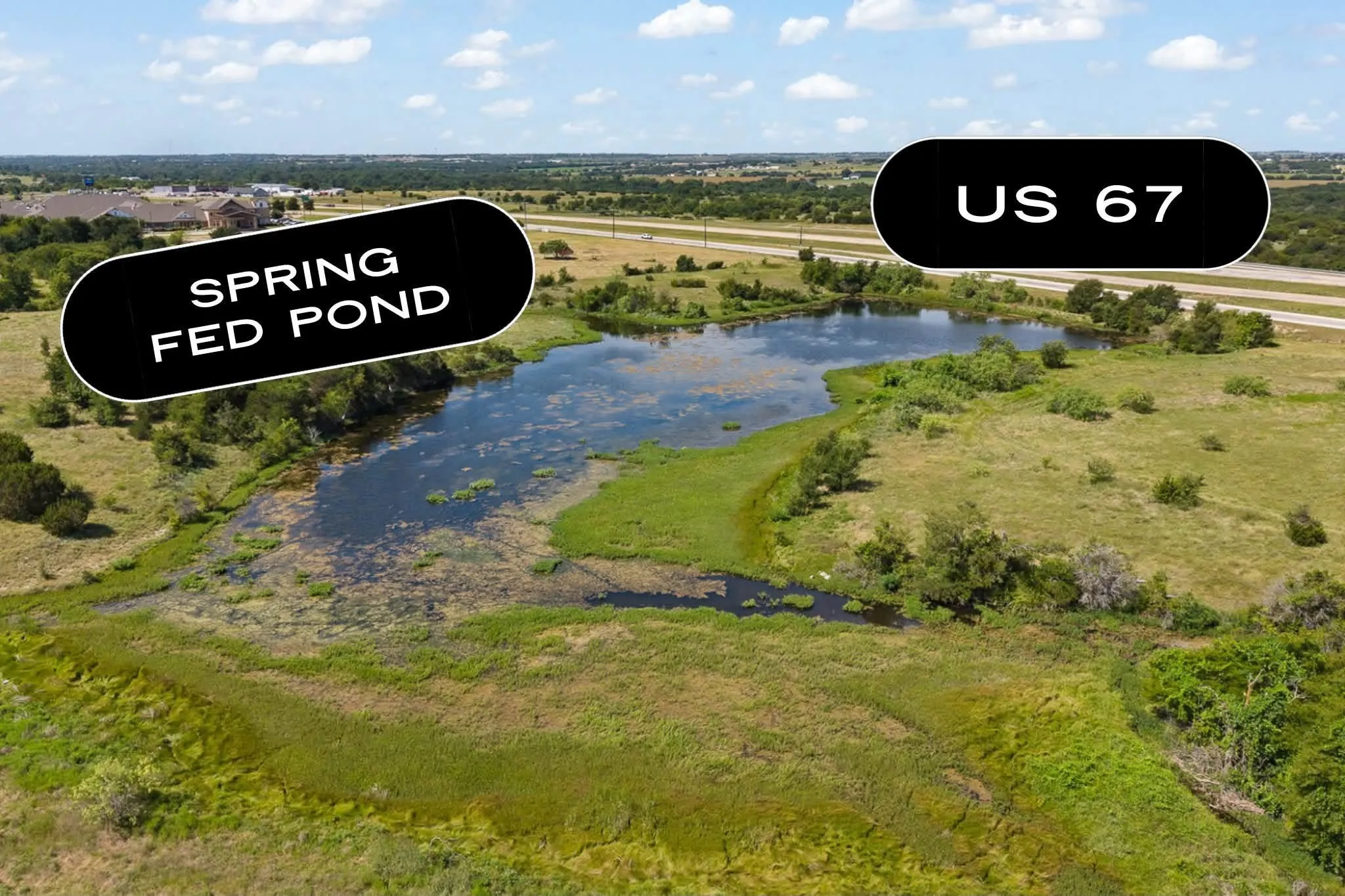 Natural spring in this pond at the south end of property.