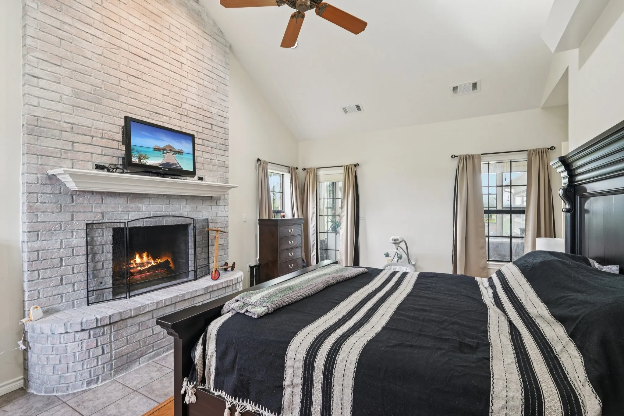 Fireplace in the Primary Bedroom