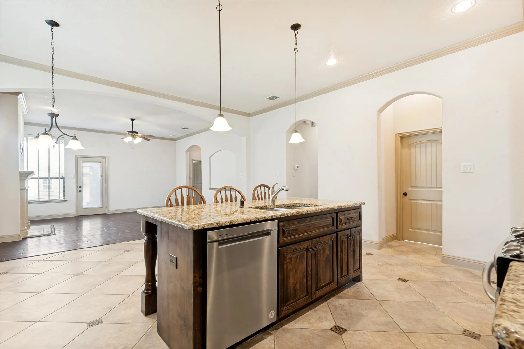 Decorative Pendants over the Breakfast Bar