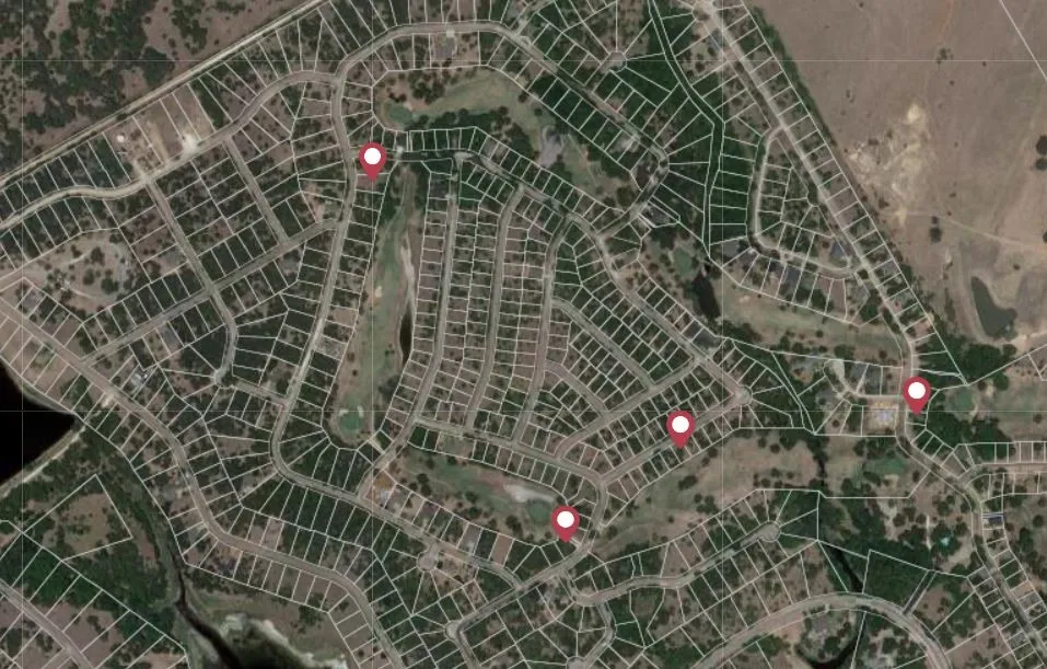 Plat Map. Illustrating property divisions and land parcels within the depicted area