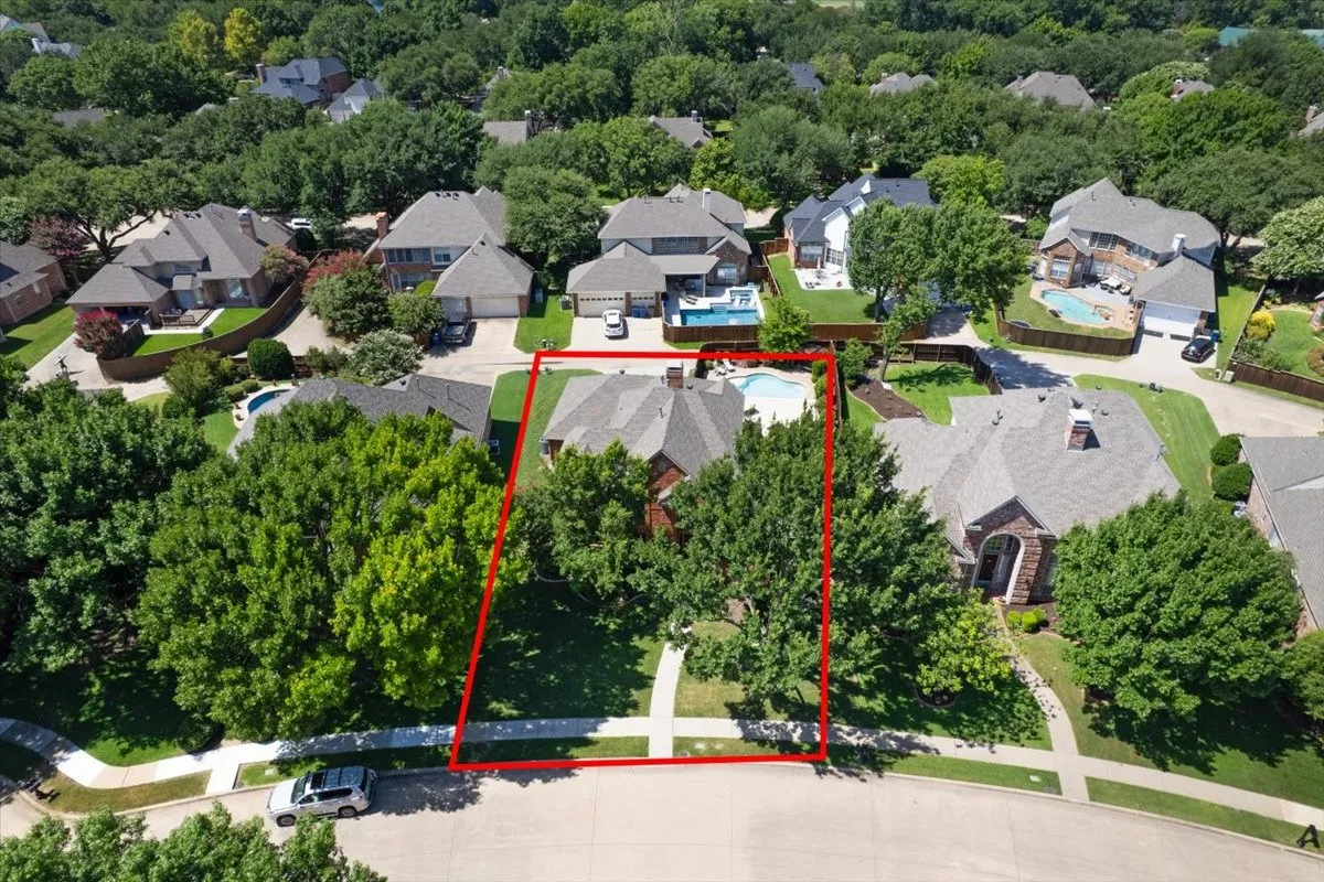 Aerial perspective showcasing the property's footprint