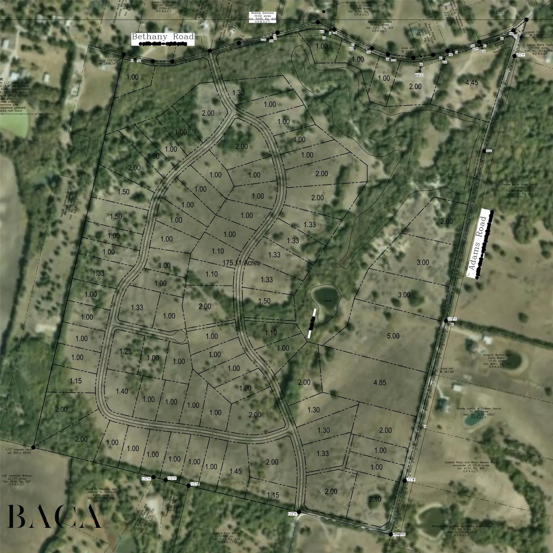 potential site plan of residential development with tree cover