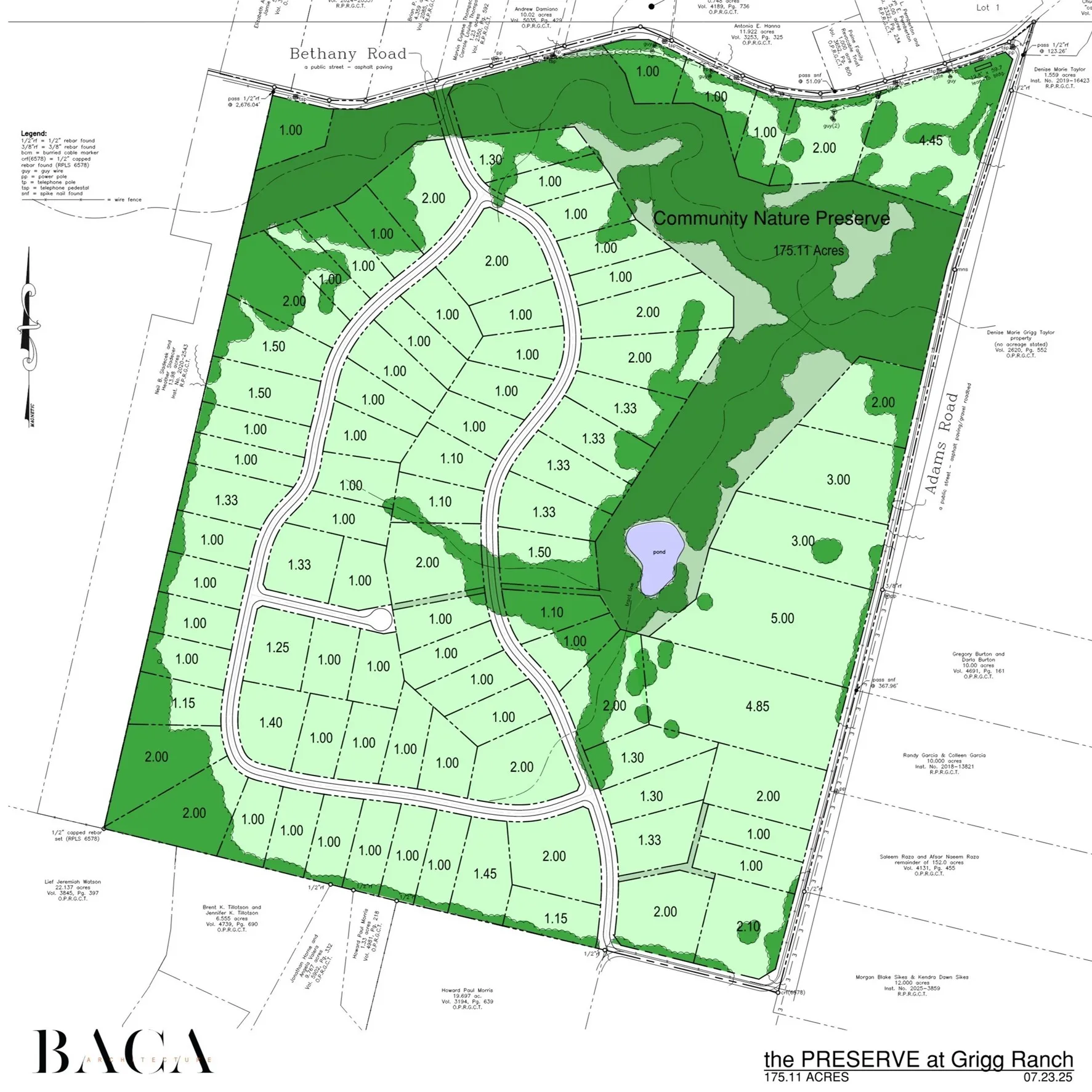potential site plan of residential development with nature preserve