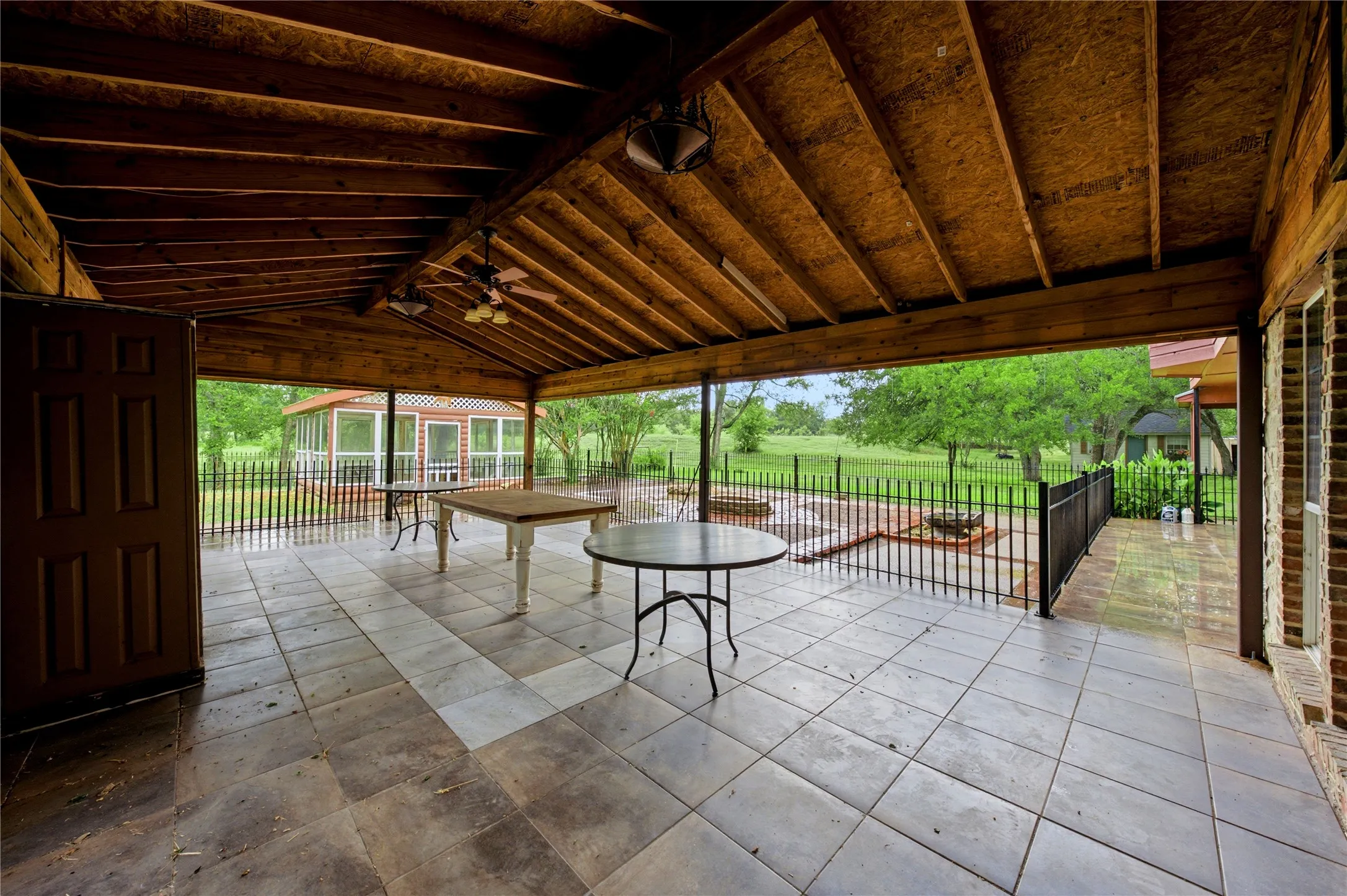 Huge patio.  Perfect for lounging or parties!