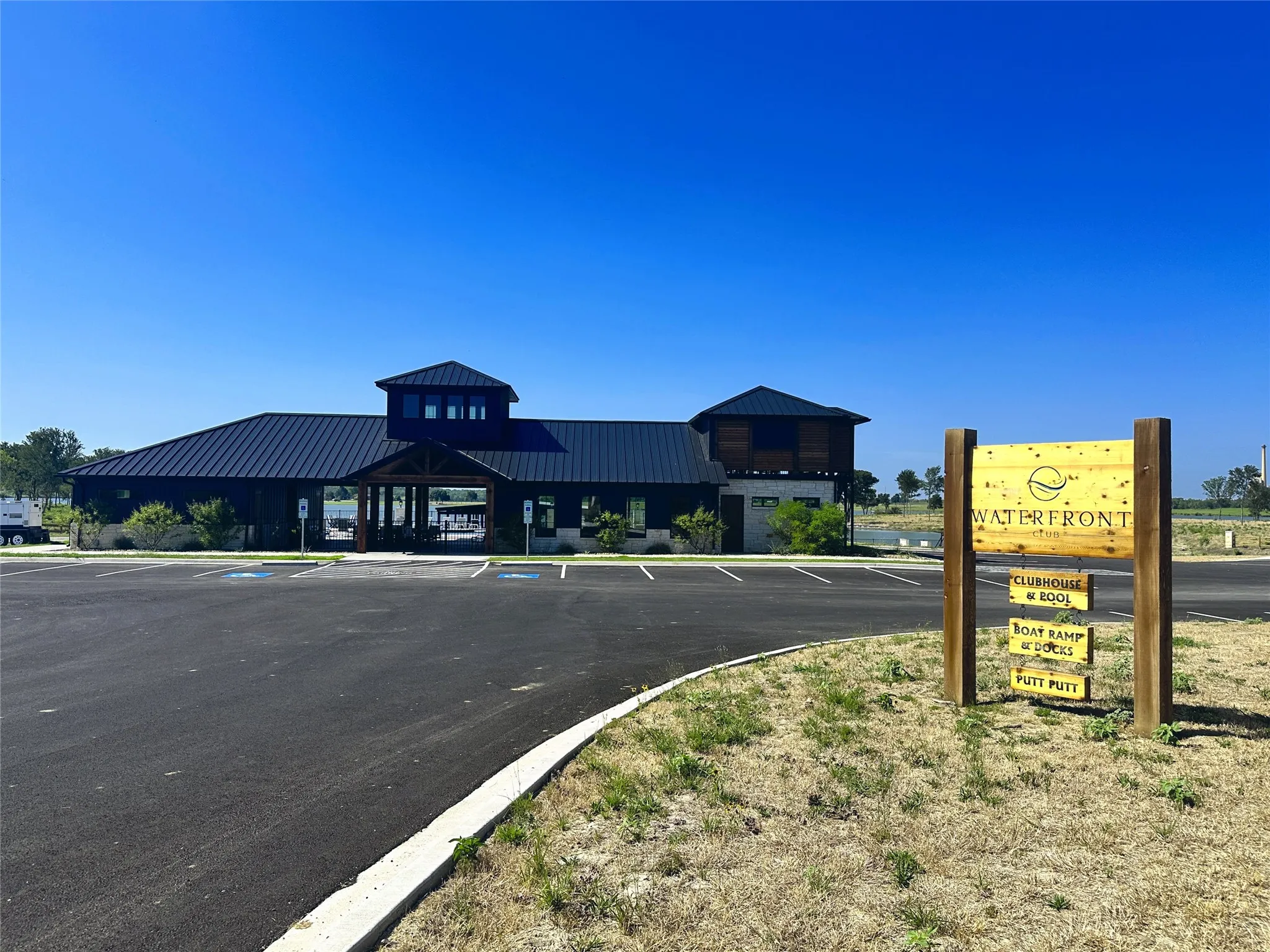 The spacious clubhouse offers indoor and outdoor spaces designed for entertaining and community events.