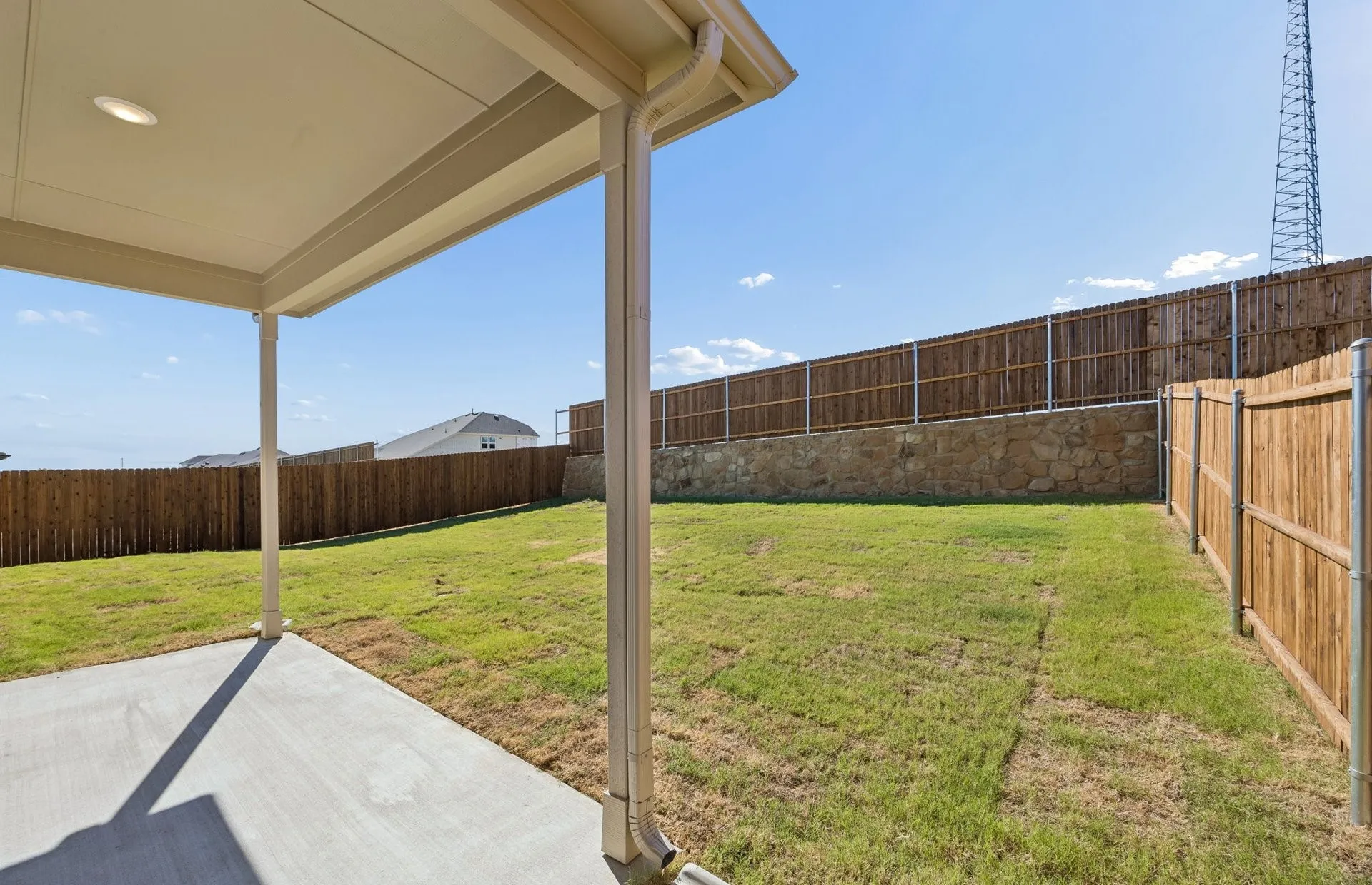 Built-in covered back patio
