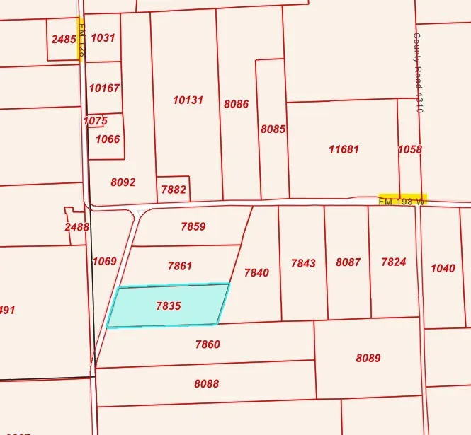 Plat Map. Illustrating the boundaries and identifying numbers of various parcels, including the highlighted property