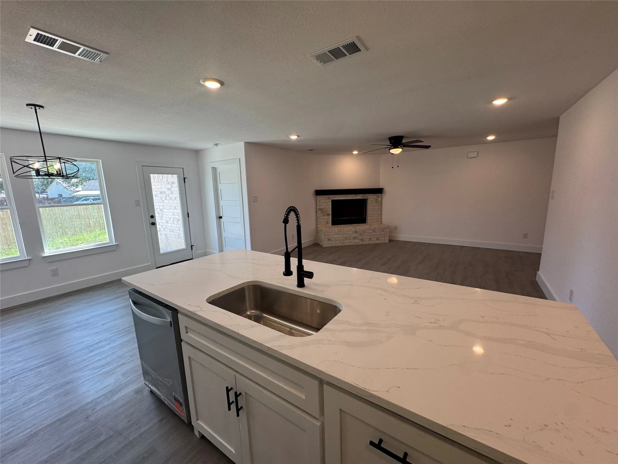 Kitchen looking into Living Room