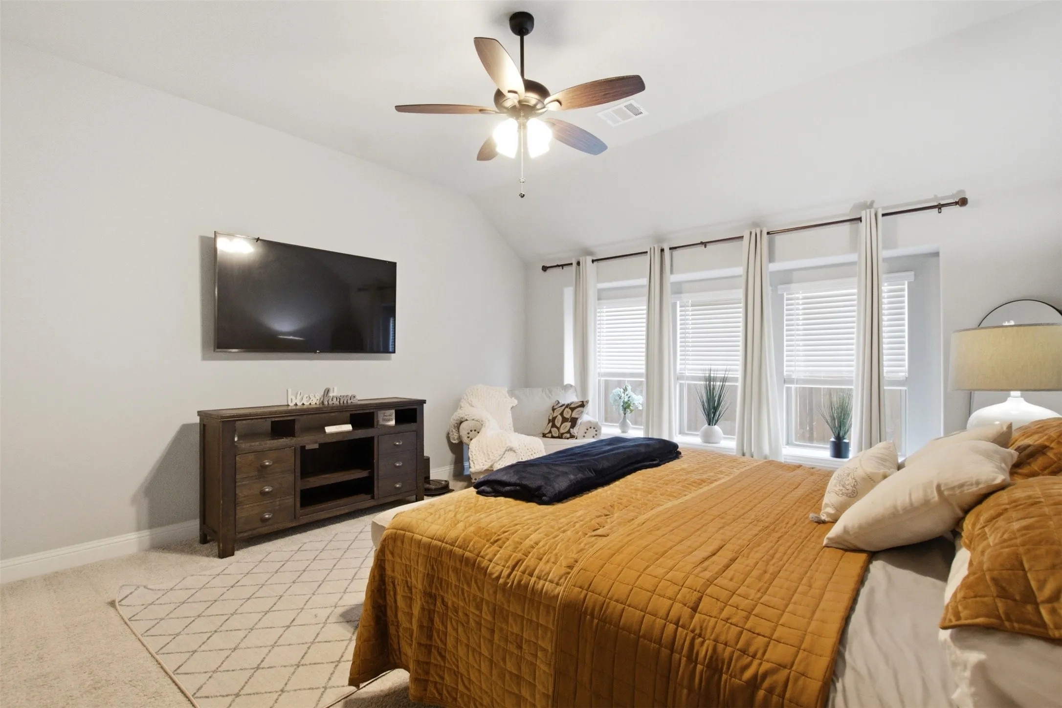 Primary Bedroom with spacious walk in closet.