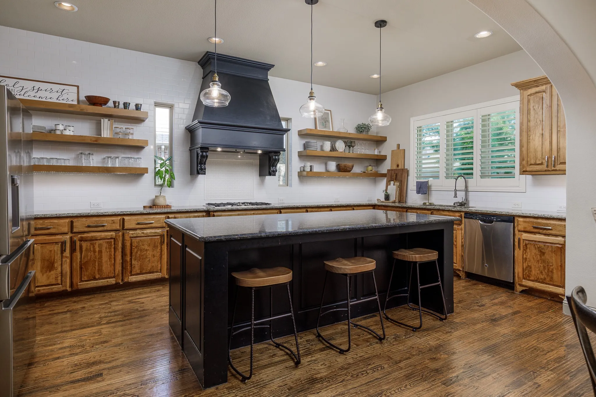 Spacious kitchen with large gathering island