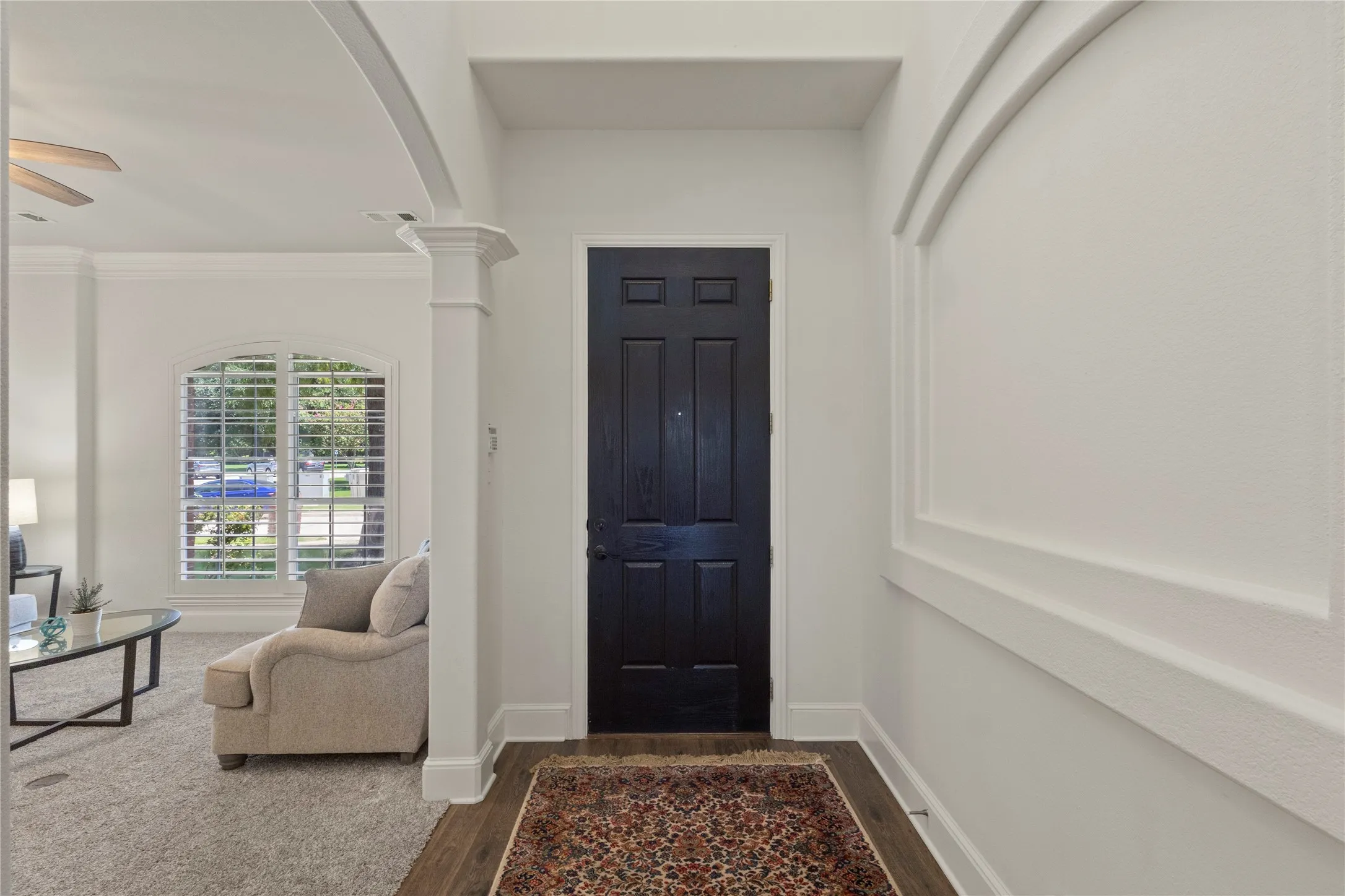 Stately entry with soaring ceilings