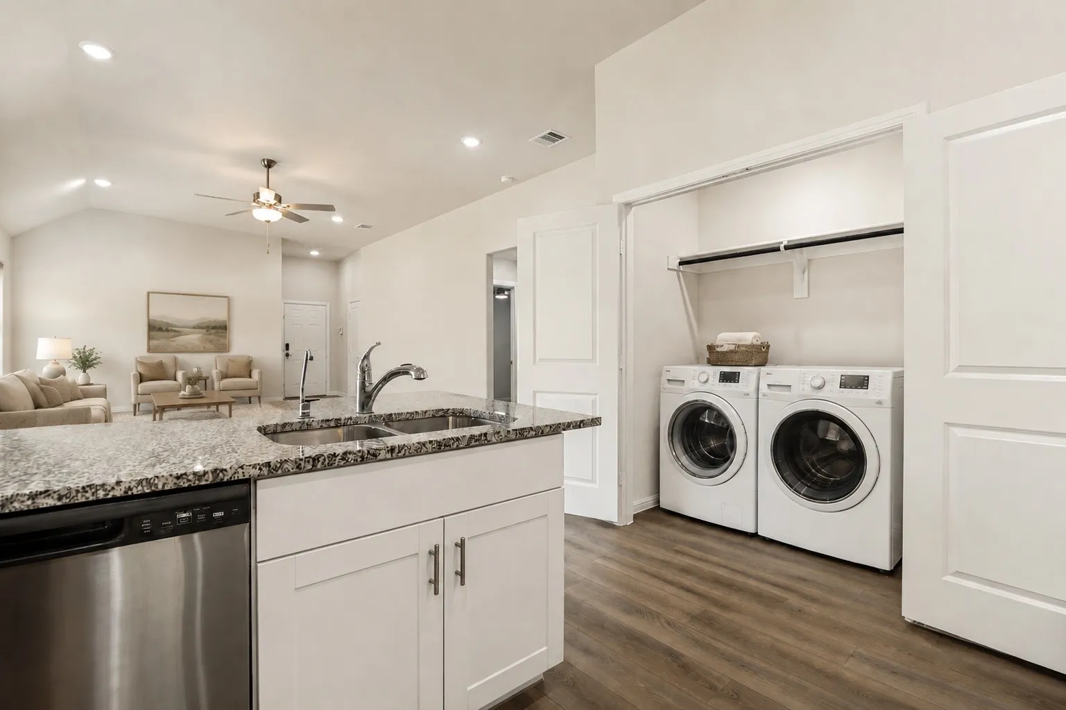 Room for large Washer/ Dryer (virtually staged)