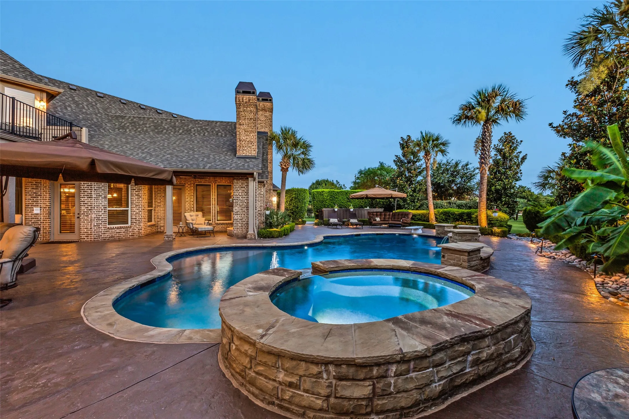 Oversized spa and very private back yard.