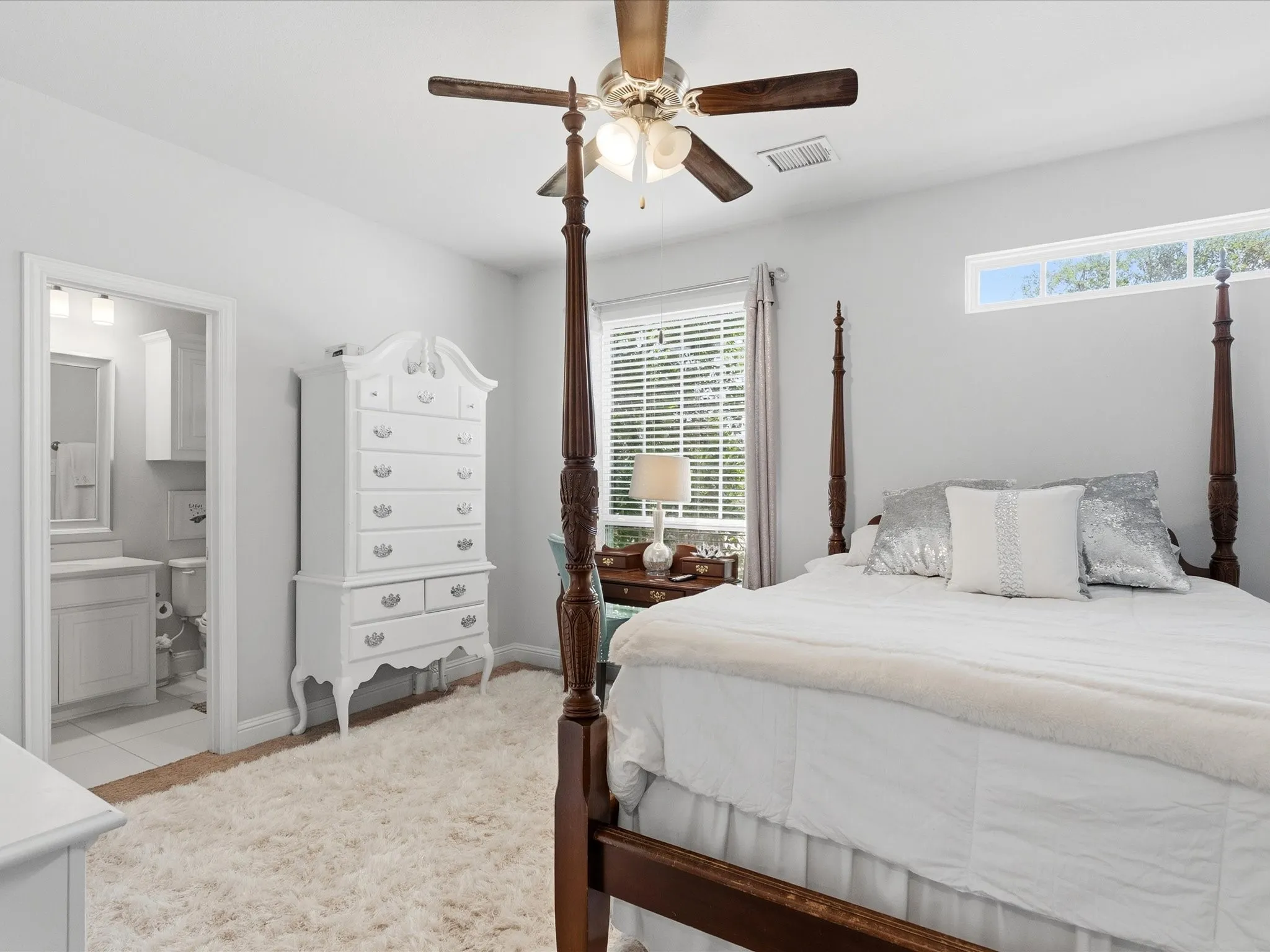 Secondary bedroom (1) located at front of house includes en suite bathroom