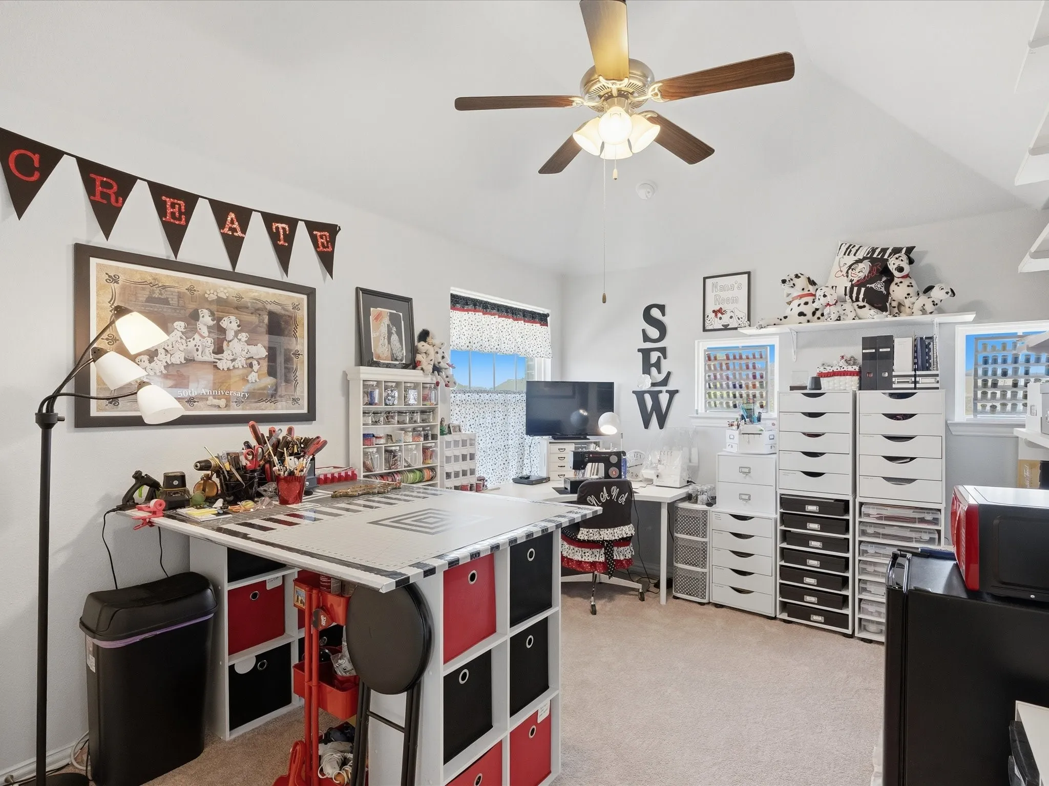 Secondary bedroom (2) utilized as craft room