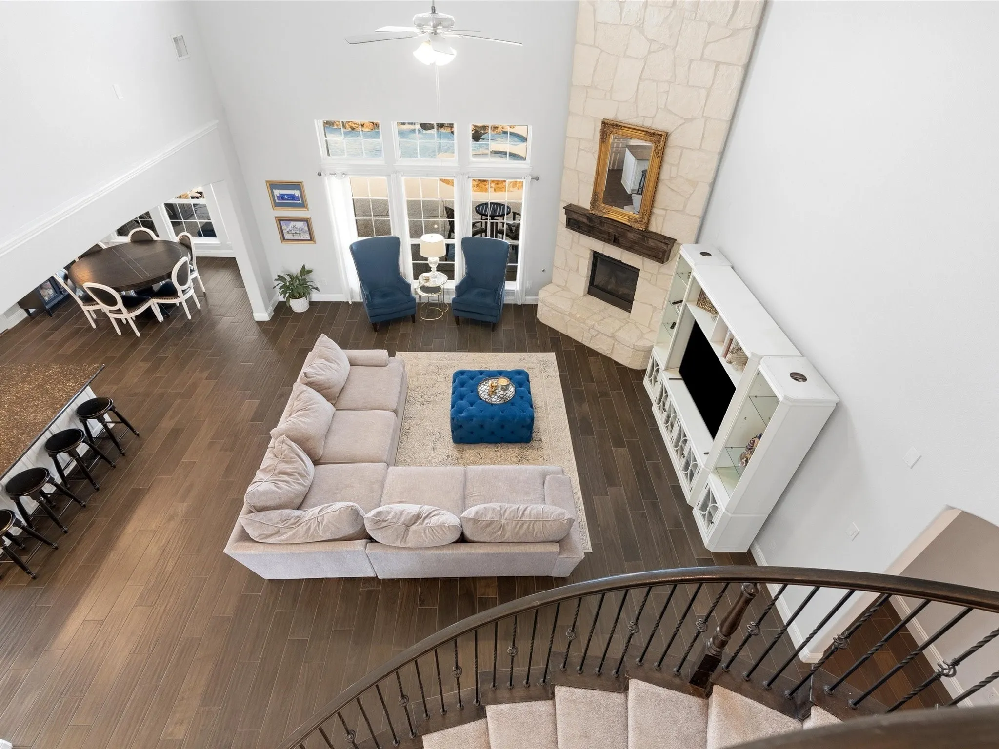 View of living area from second story