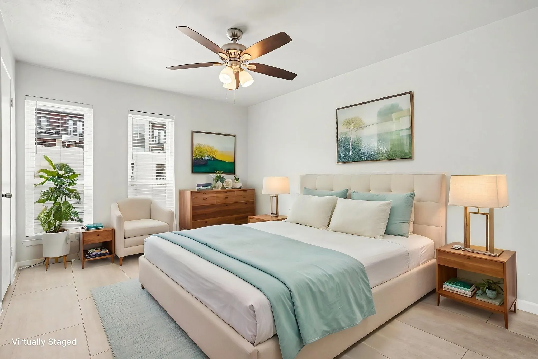 Virtually Staged Primary Bedroom.