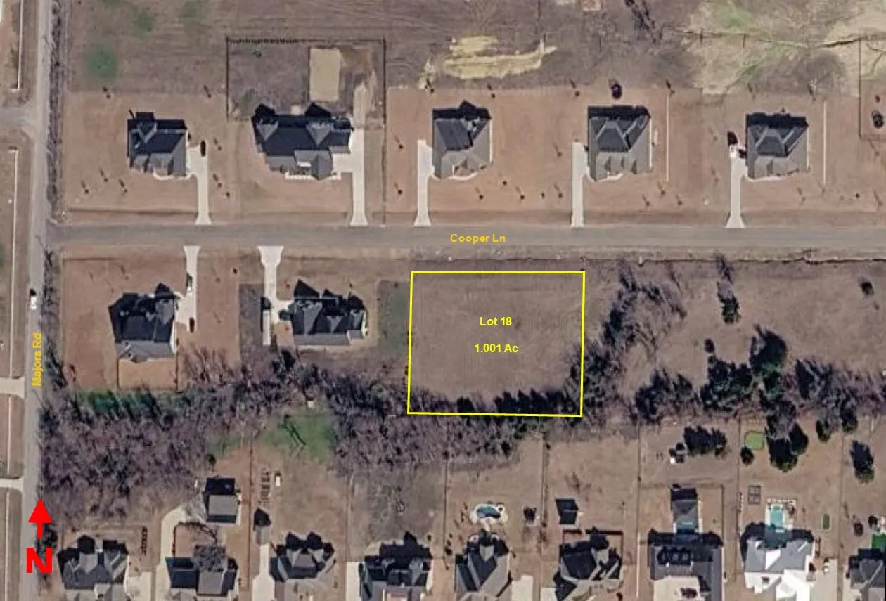 Lot location along Cooper Ln in Hidden Creek Estates