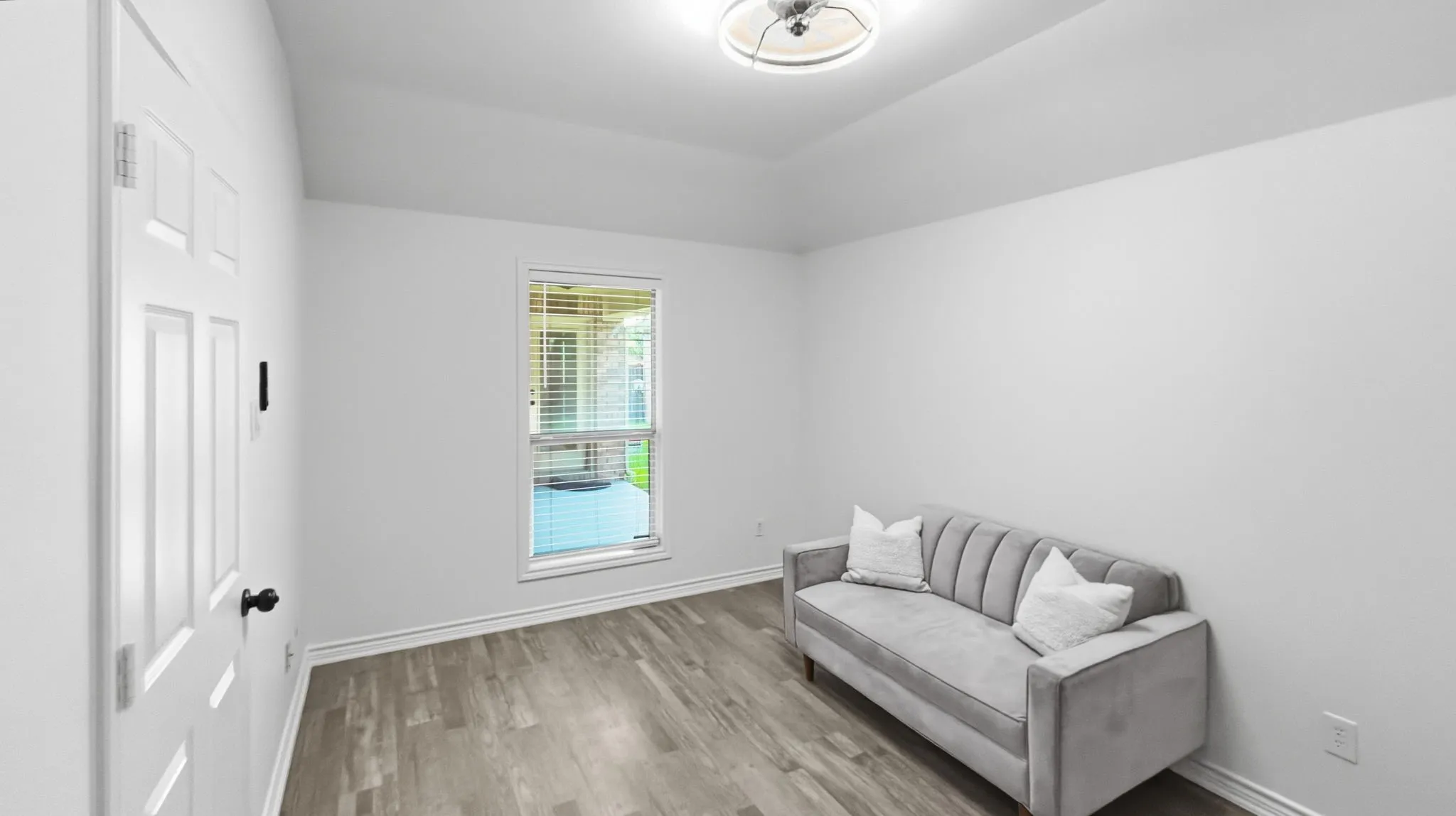 Recessed ceiling with a flush-mount light fixture