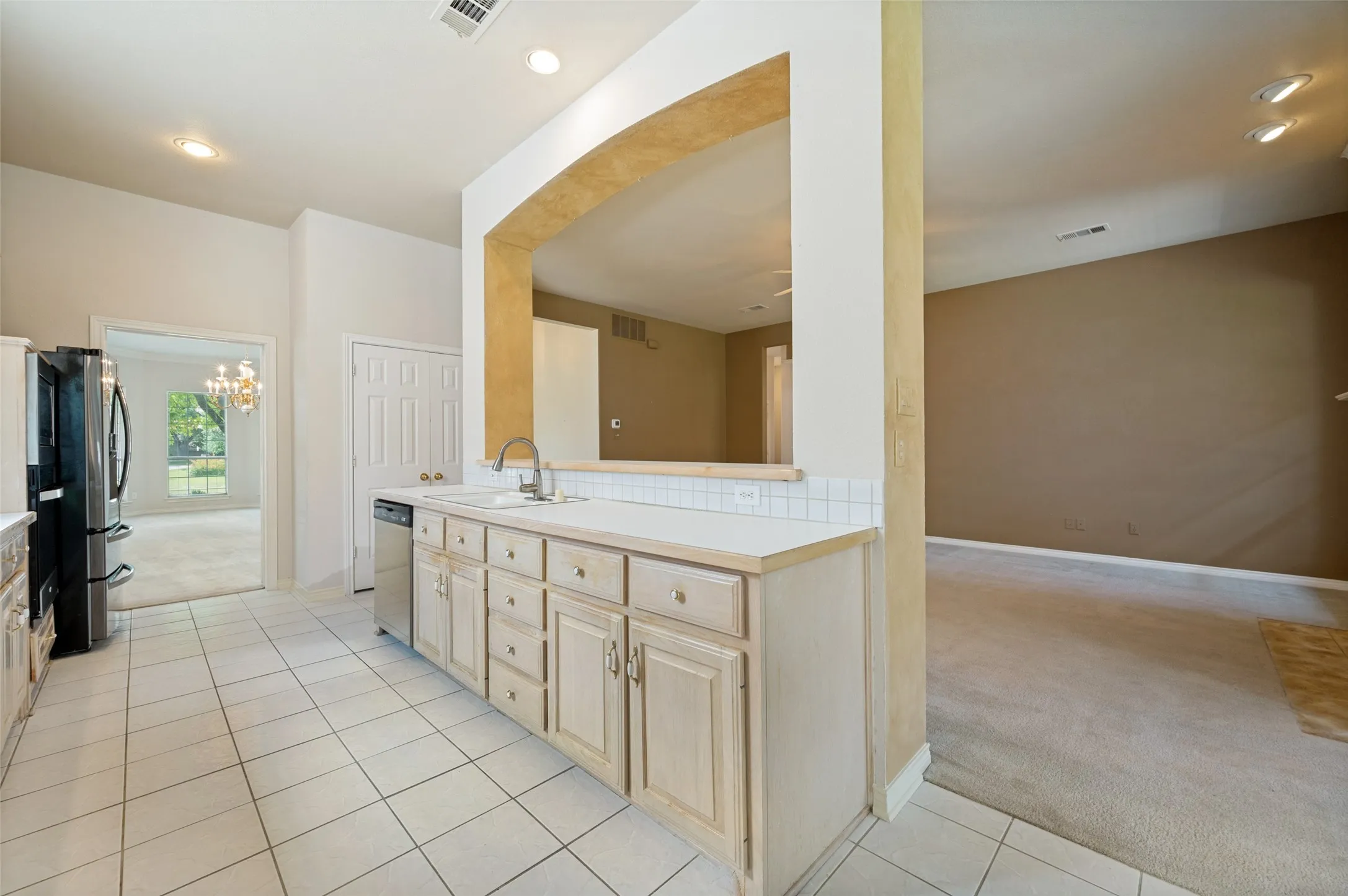 Easy access to the dining area or family room.