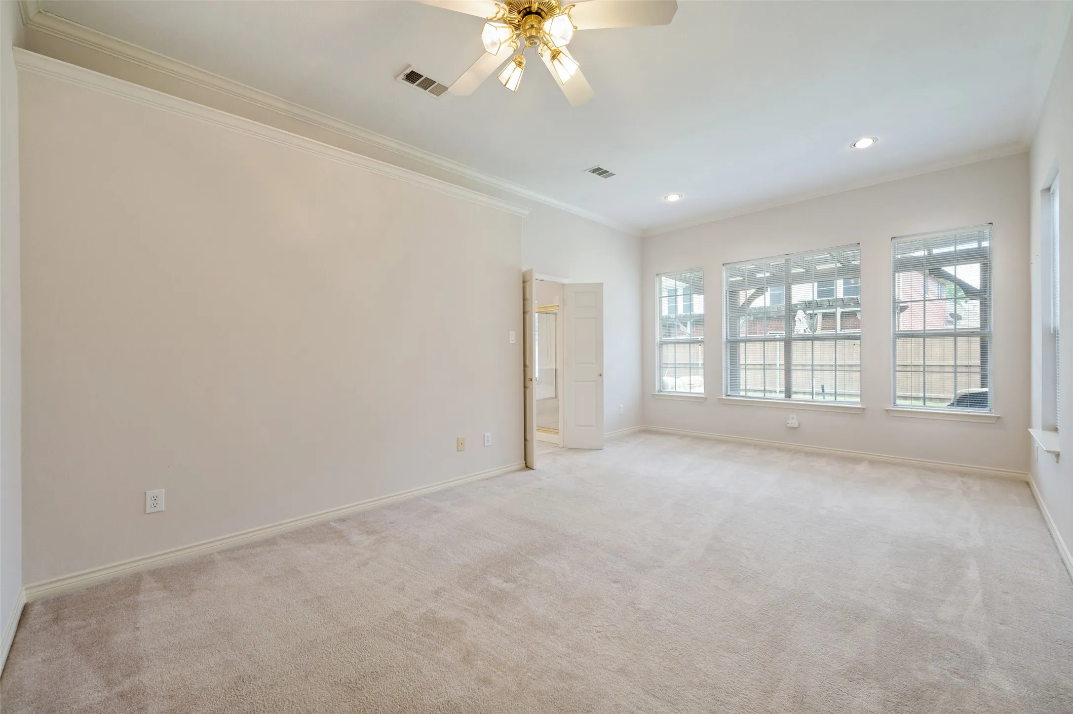Large primary bedroom.  Primary bath is attached.