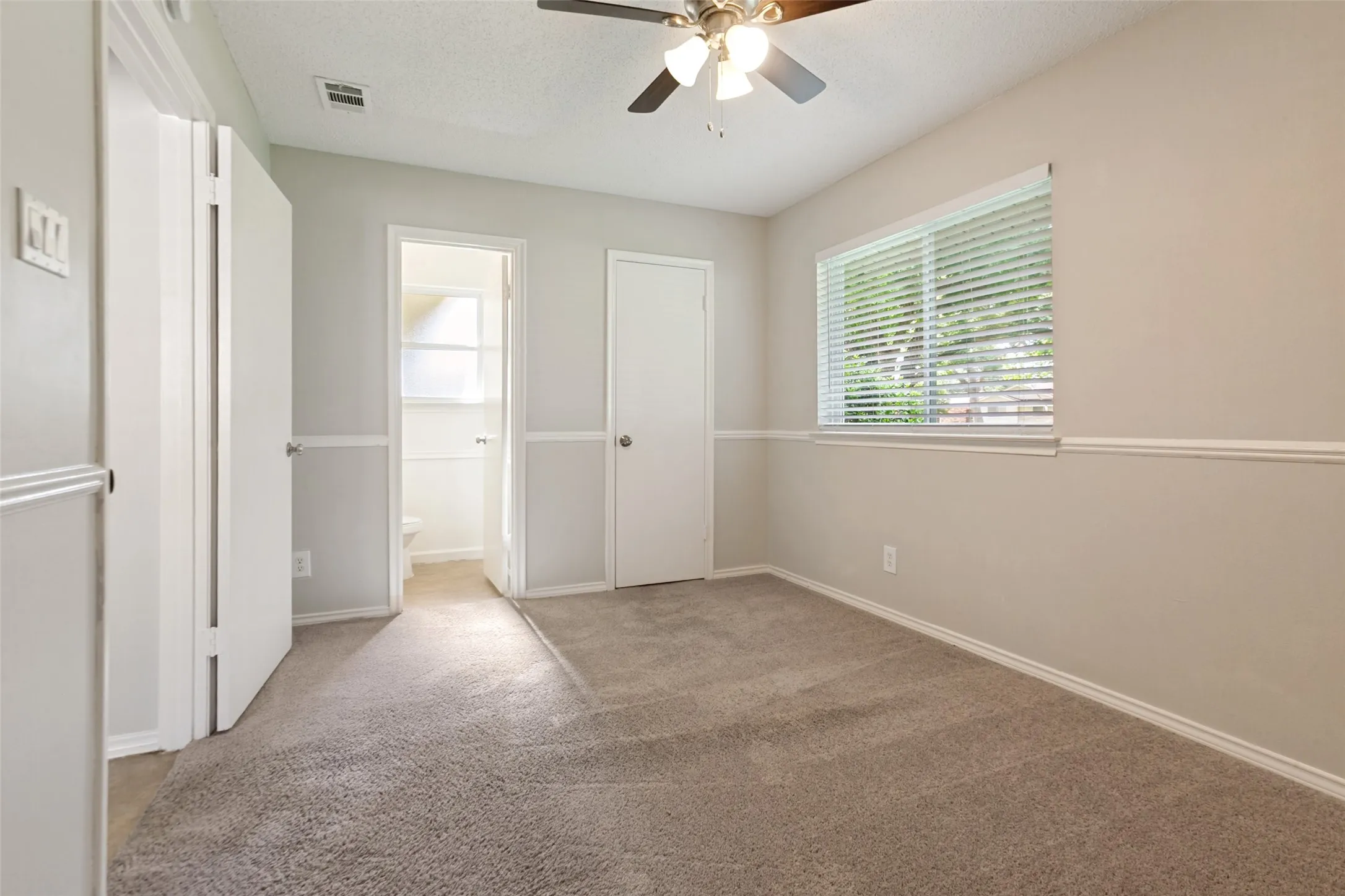 Master Bedroom has attached half bath and a walk in closet.