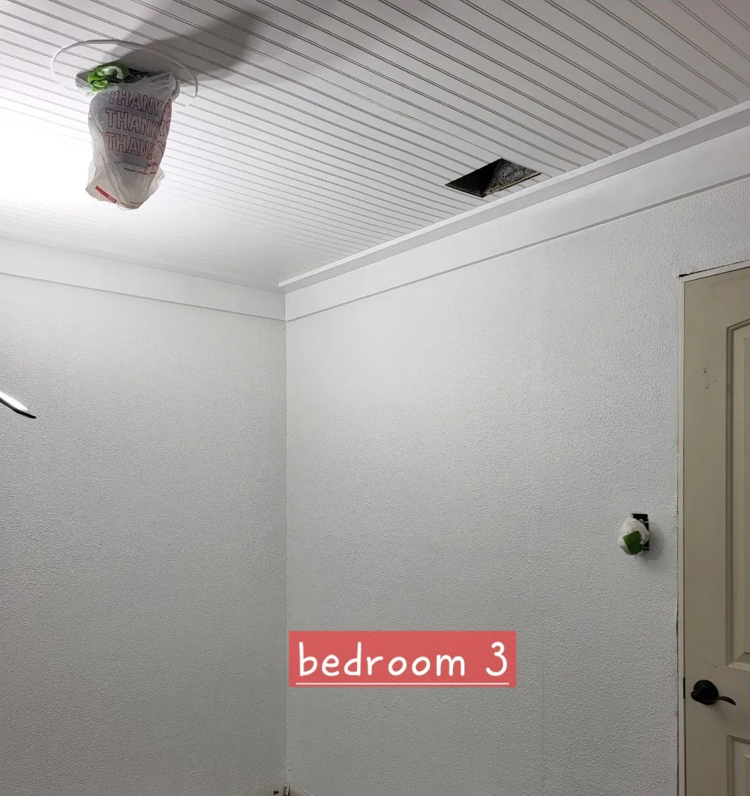 Bedroom has been renovated.