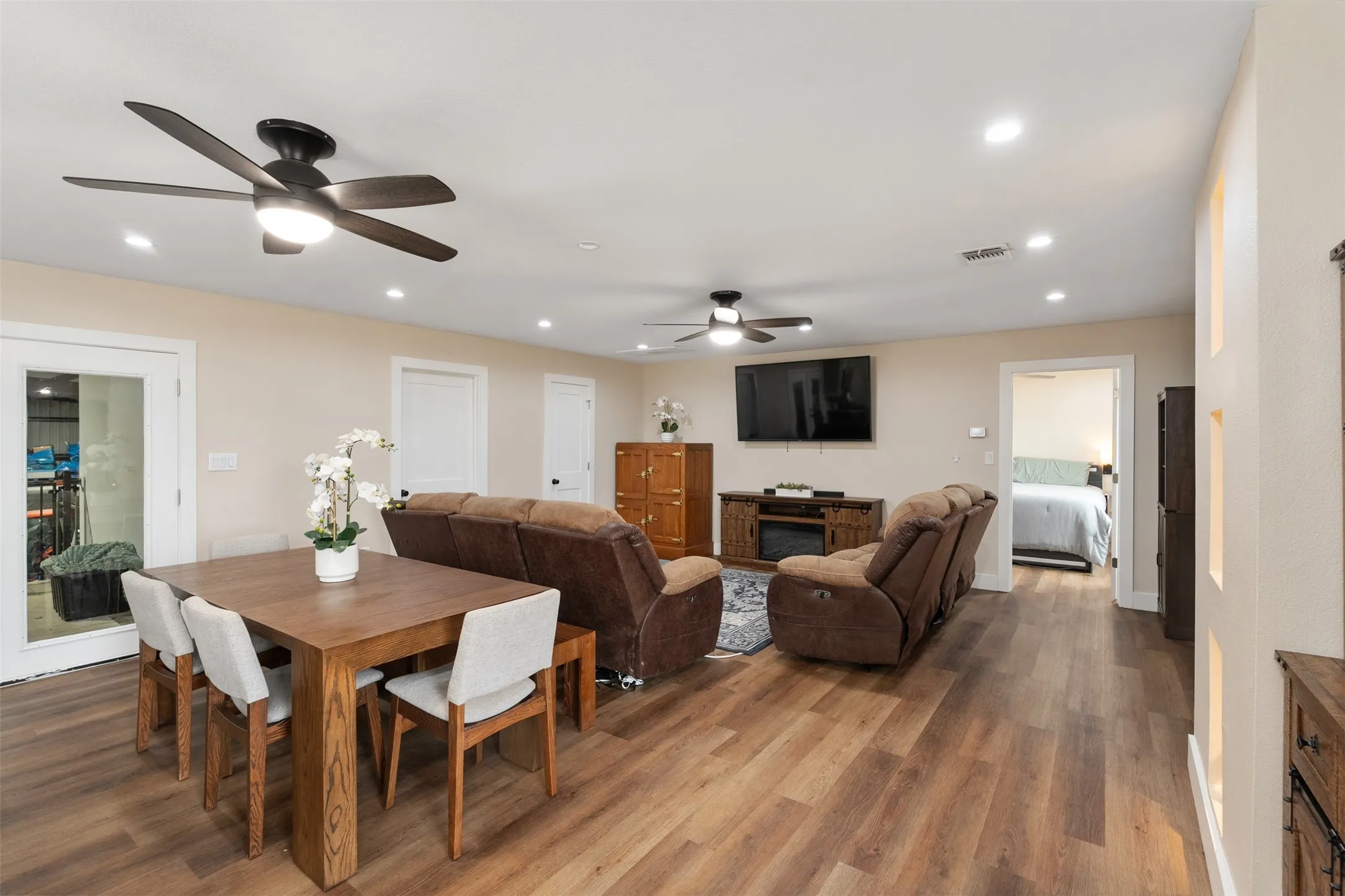 Upstairs dining and living area.