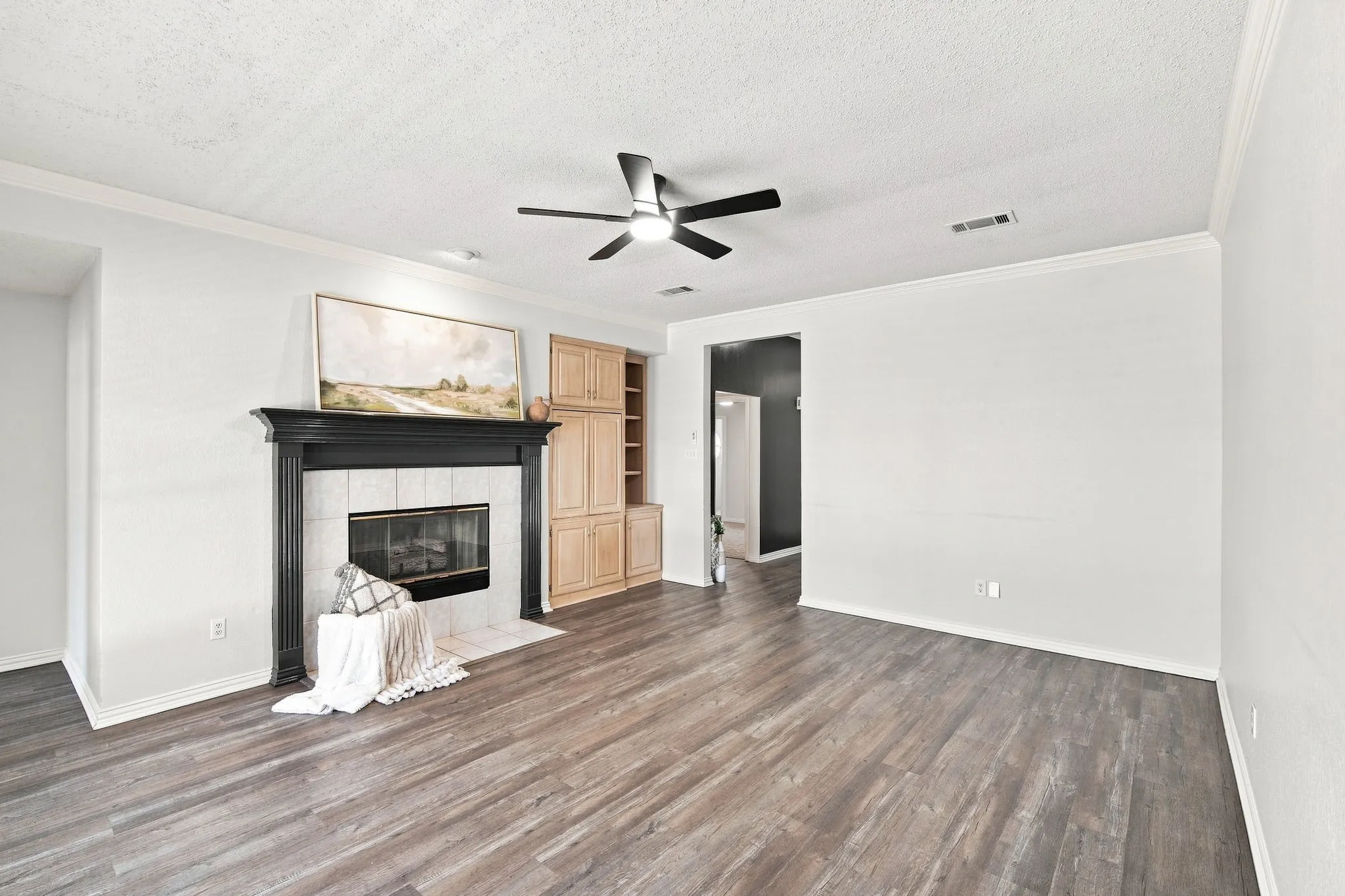 virtually staged living to show best furniture placement.
