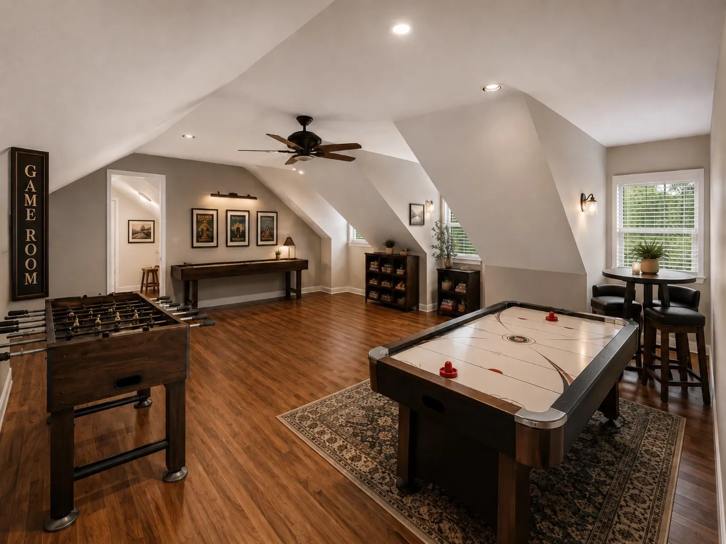 Large Upstairs Bedroom Virtually Staged as a gameroom