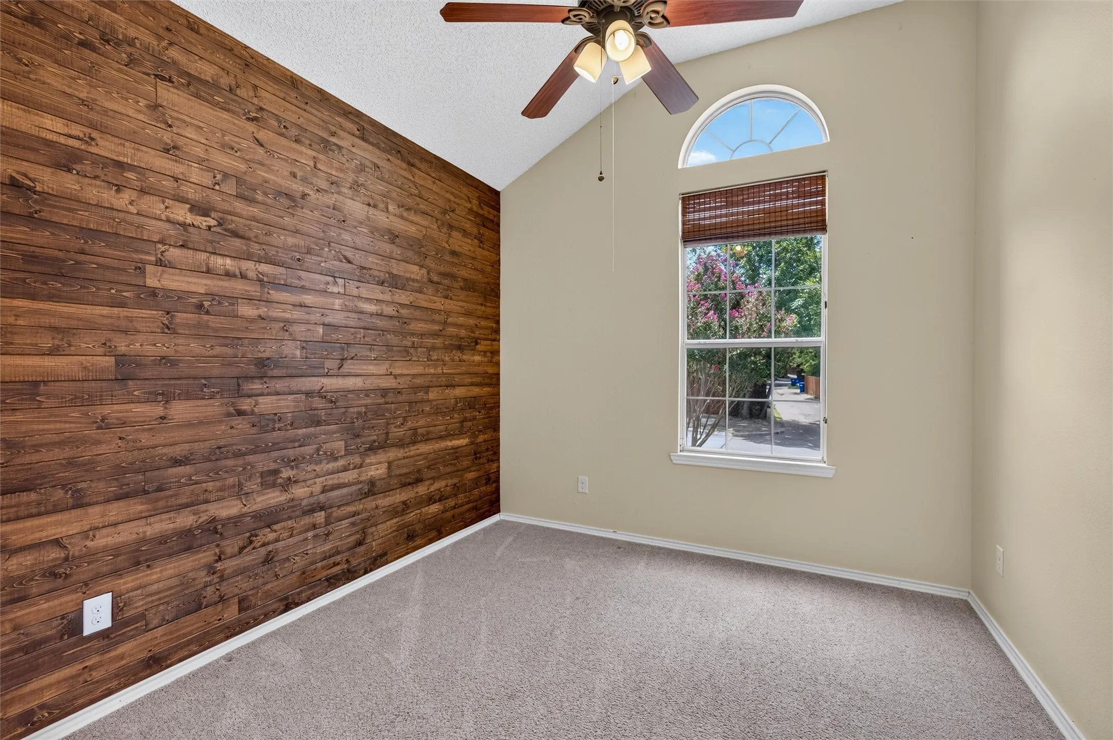 Wood panel wall  gives great character to this space!
