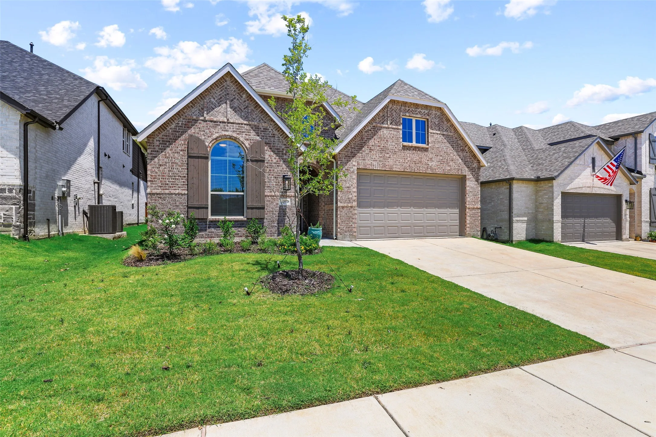 Welcoming front elevation faces south