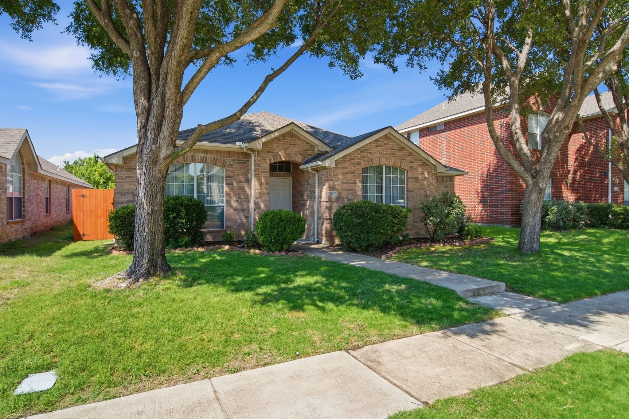 Beautiful large trees in the front yard