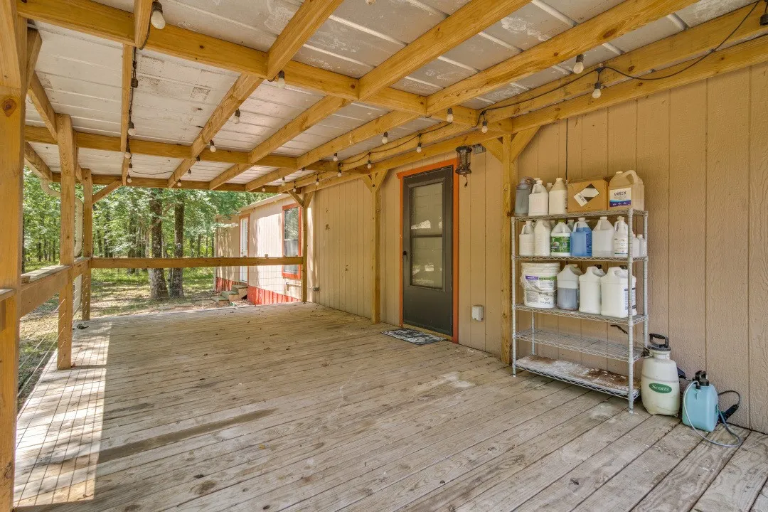 covered deck on house