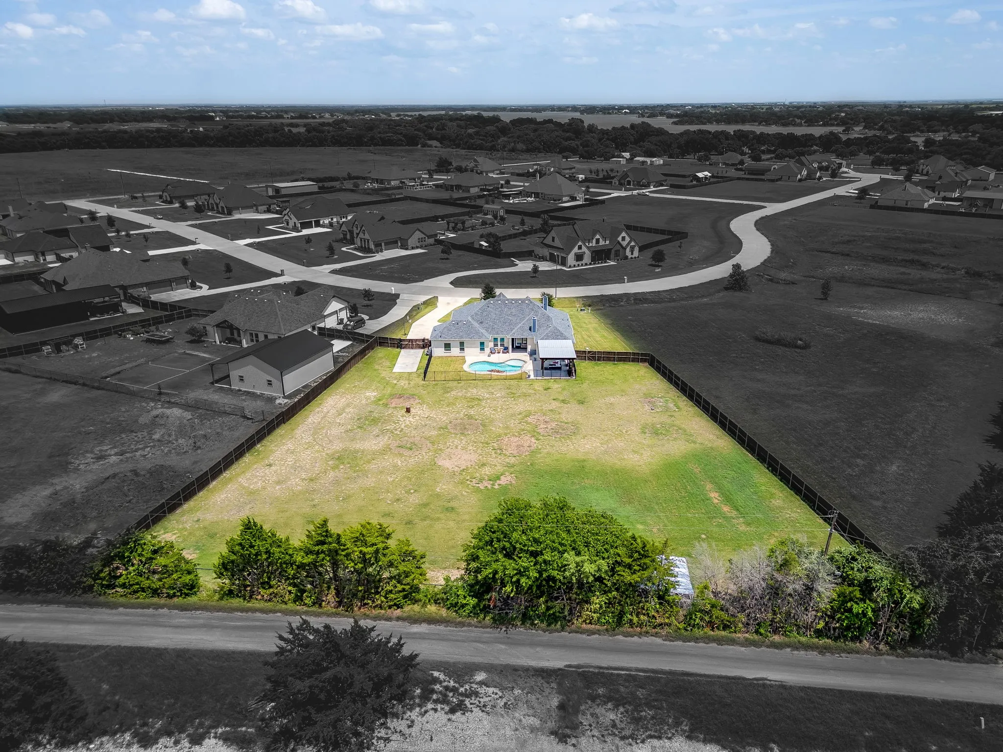 Aerial overview of property