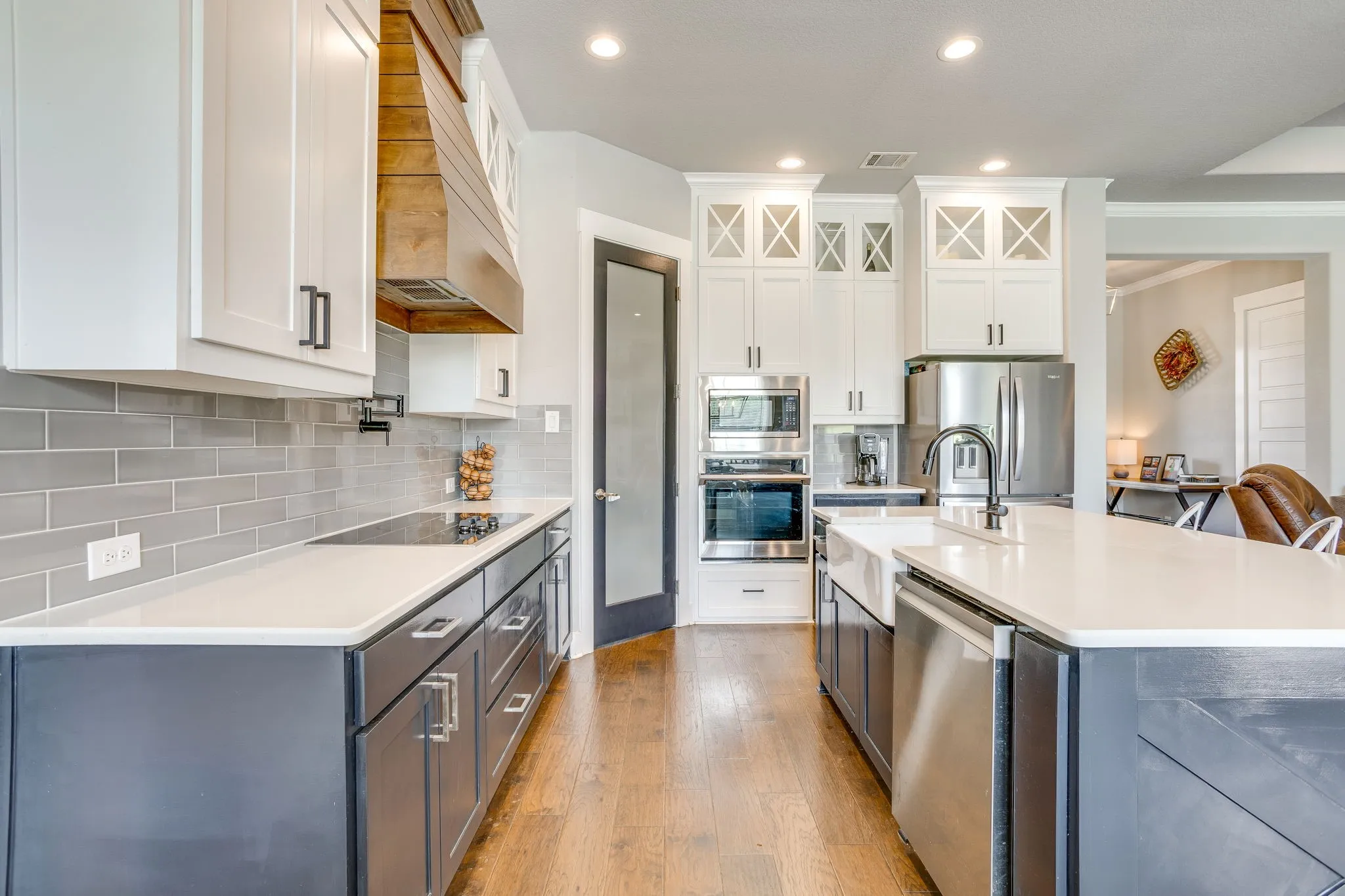Spacious kitchen featuring an expansive central island