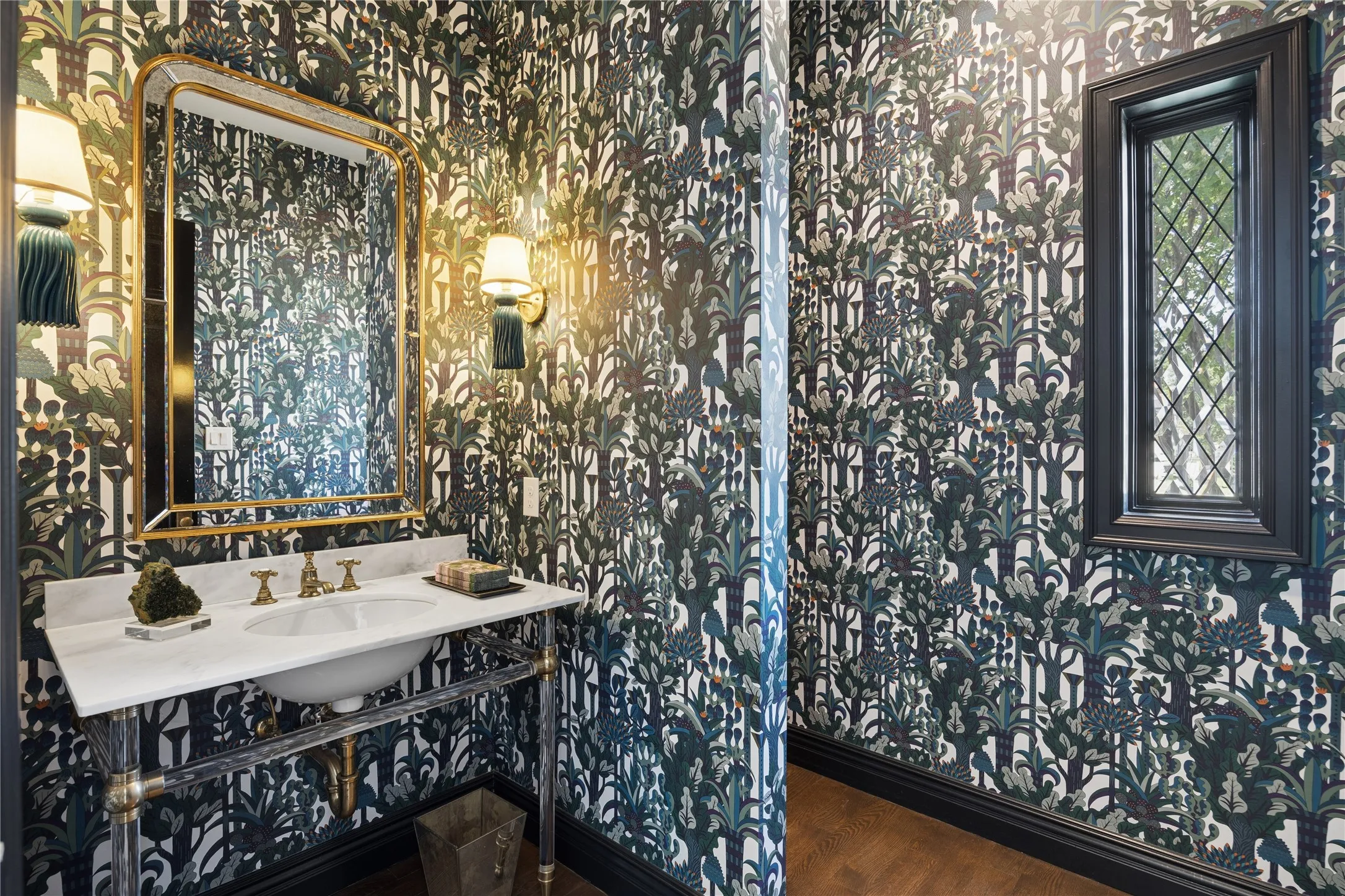 Award wining Powder Bath clad with Hermes wallpaper