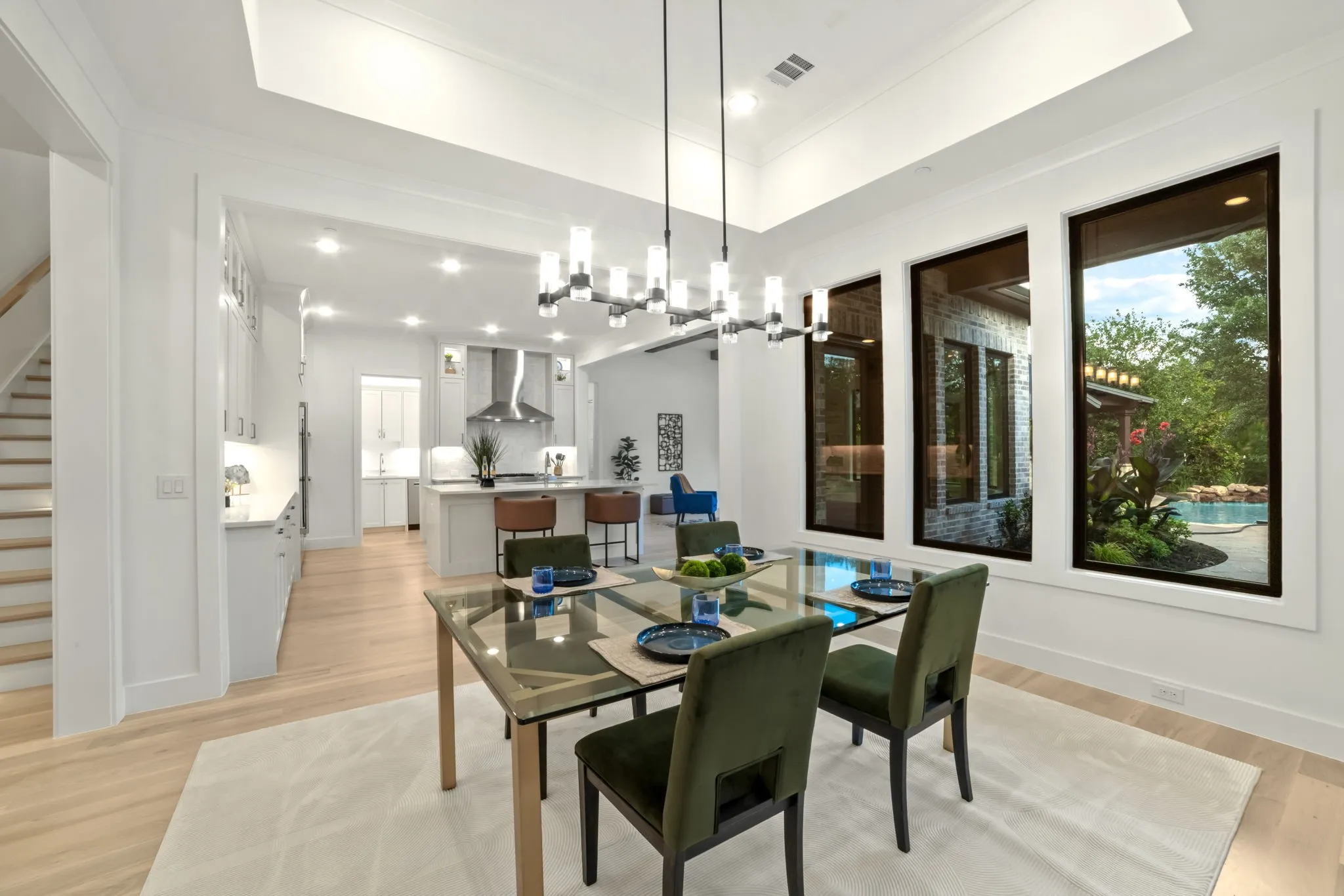 Formal dining room open to kitchen